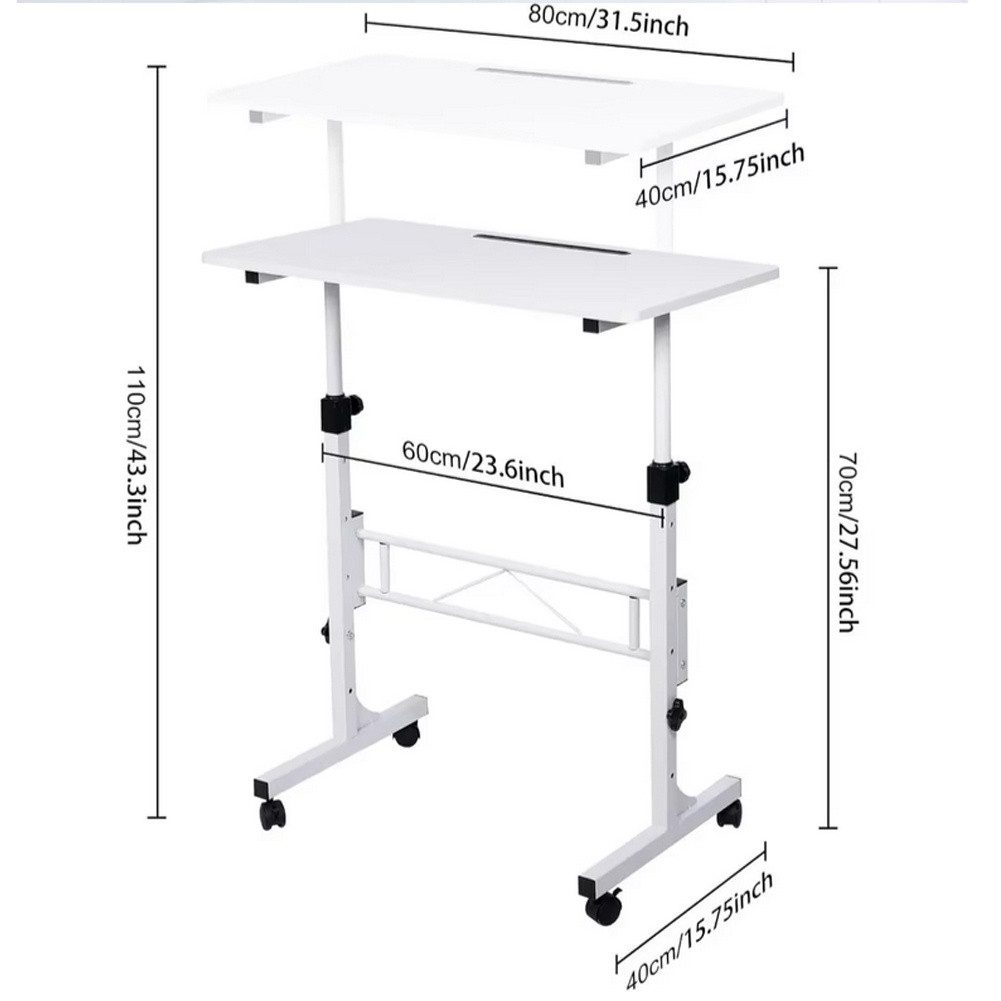 GarveeMore Schreibtisch Mobile Stehende Schreibtisch, justierbare Höhe mit günstig online kaufen