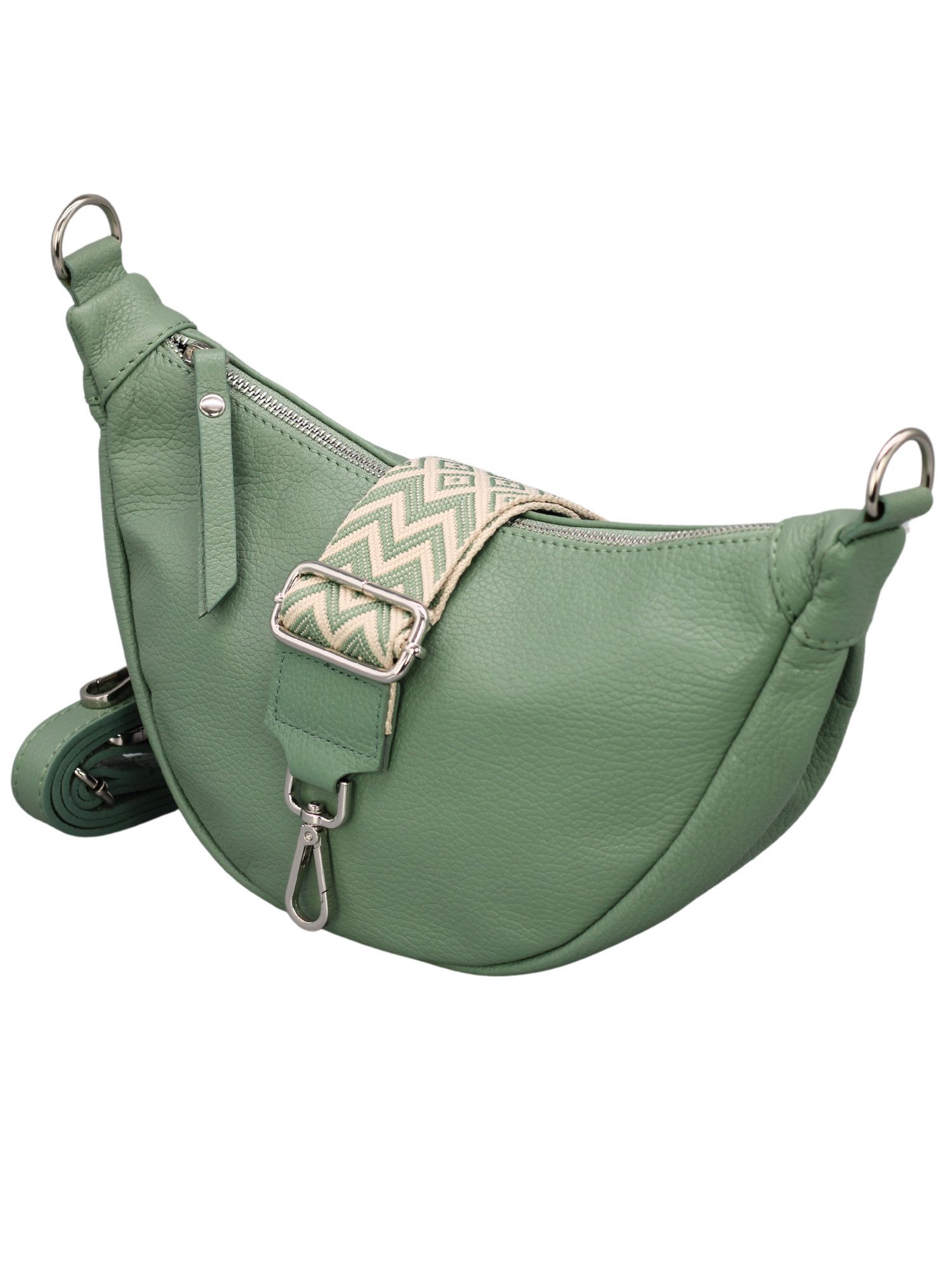 Adel Bags Schultertasche DIANA Halbmond Tasche Leder, Umhängetasche für Damen, Сумки на пояс, echt Leder, Made in Italy