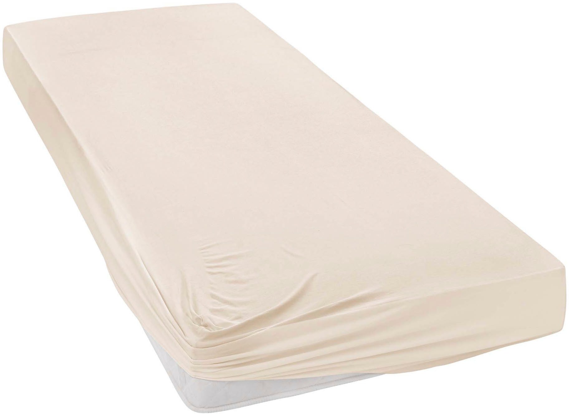 Janine Spannbettlaken MAKO-FEINJERSEY 5007, Mako-Jersey, Gummizug: rundum, (1 Stück), aus 100% Baumwolle, für Matratzen bis 26 cm Höhe – Bild 2 von 5