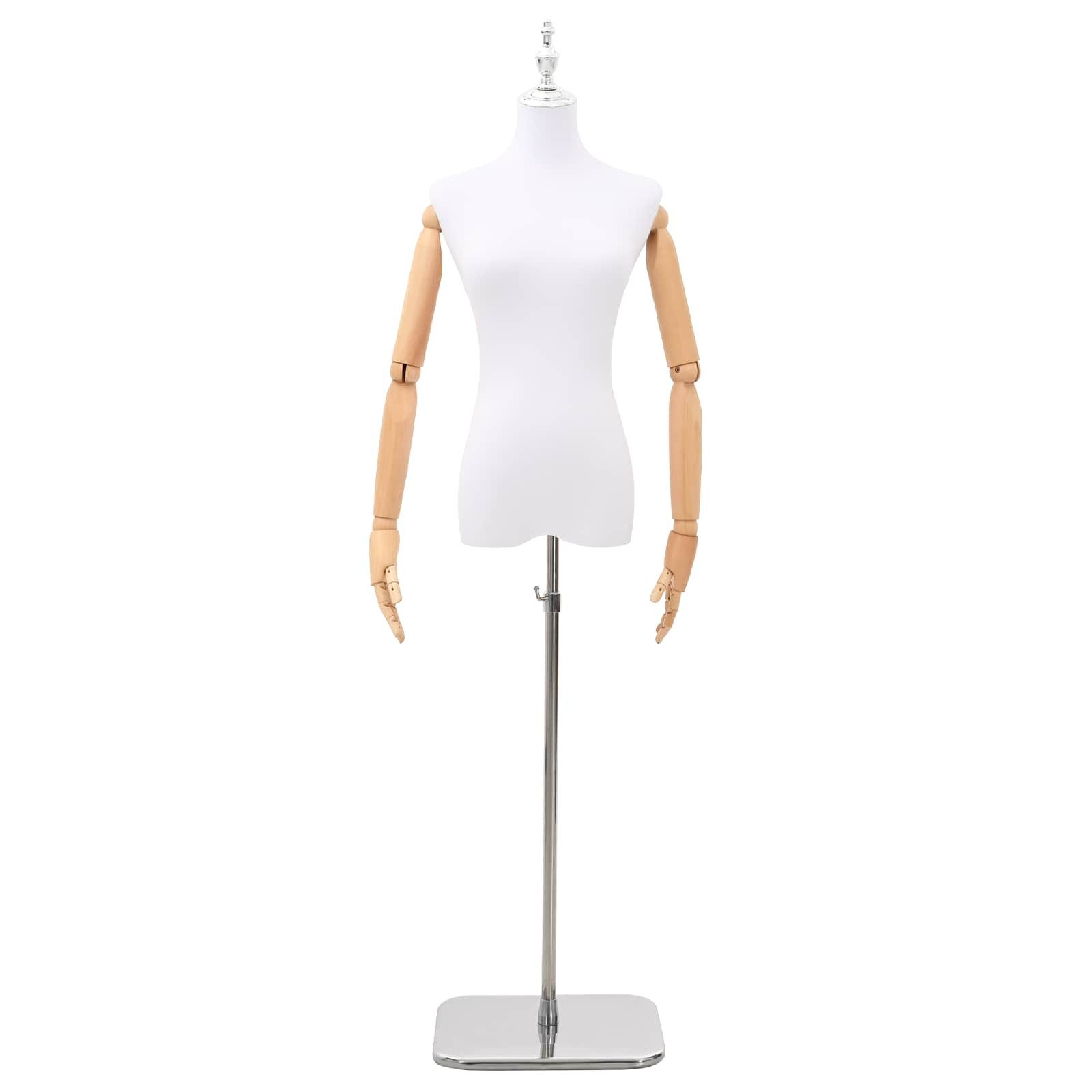 vidaXL Kunsthaarperücke Verstellbare Mannequin 165-213 cm mit Fuß Weiblich PP Weiß