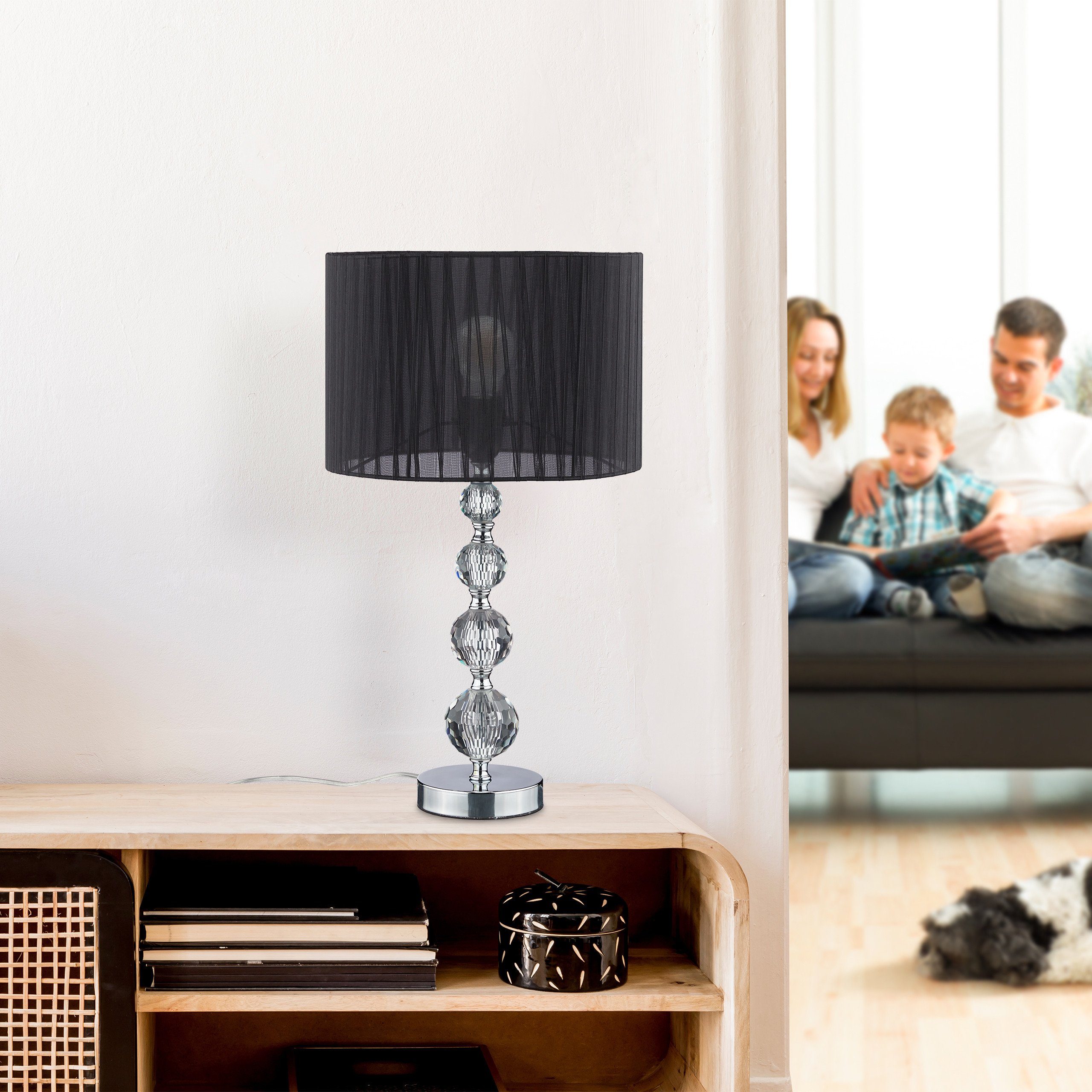 relaxdays Tischleuchte Tischlampe Kristall, Indirekte Beleuchtung, E27-Fassung (max. 40 W), Leuchtmittel nicht enthalten – Bild 3 von 5