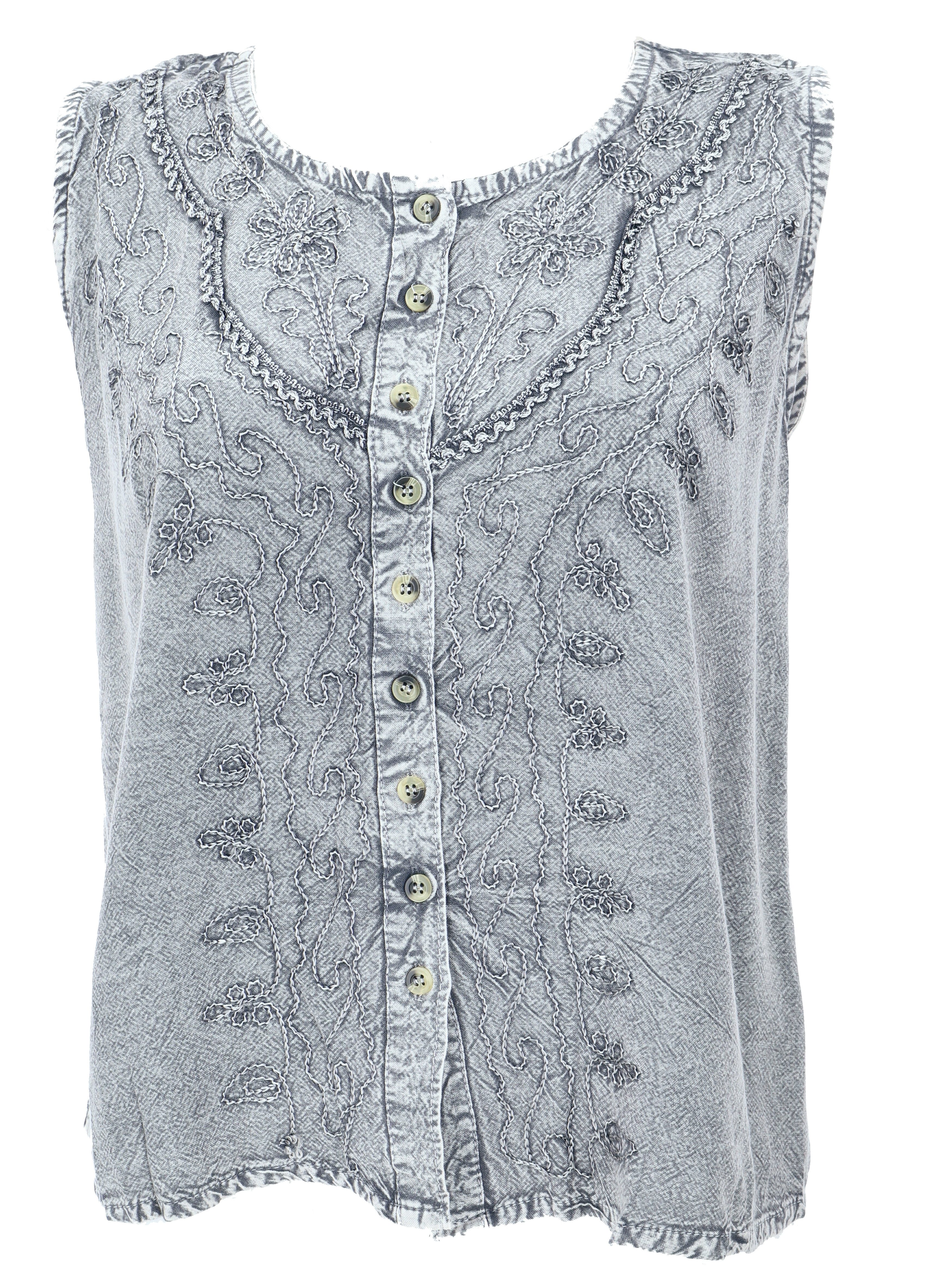 Guru-Shop T-Shirt Besticktes indisches Hippie Top, Boho-chic.. Festival, Ethno Style, alternative Bekleidung