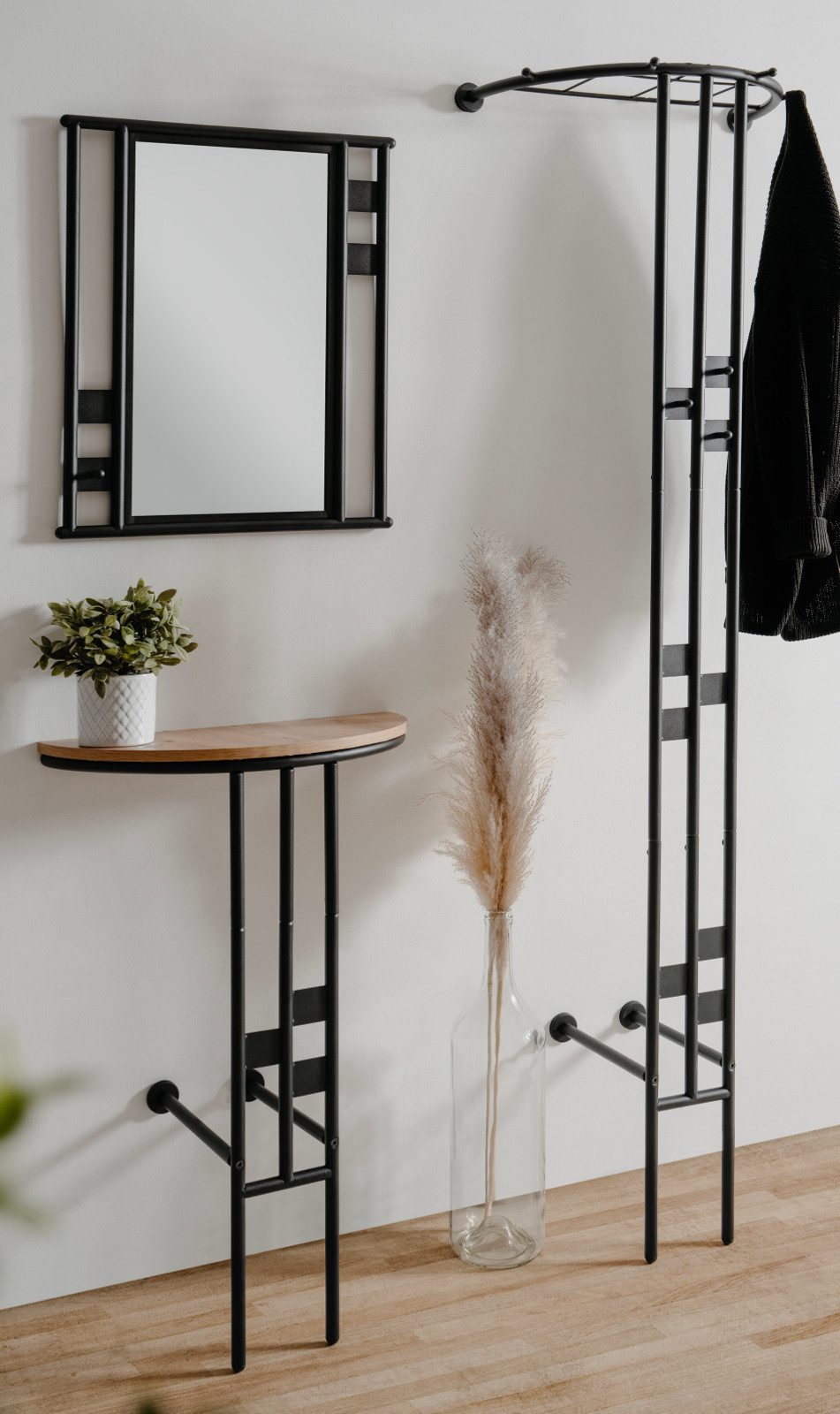 Inn.Furn Garderoben-Set Kilby, (Kompaktgarderobe in schwarz, Set 3-teilig, günstig online kaufen