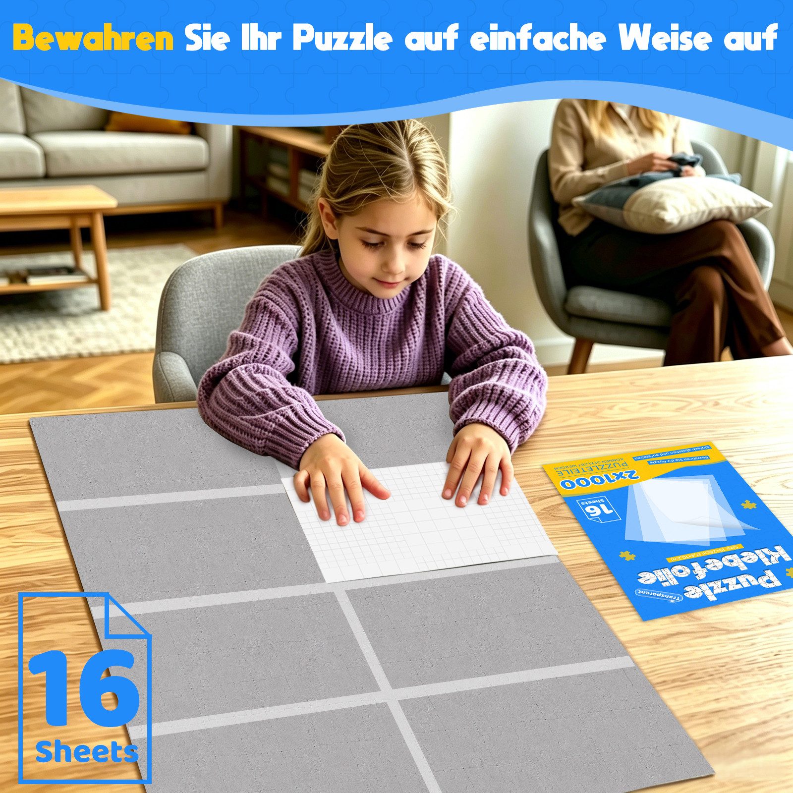 OSTWOLKE Puzzle Puzzle Klebefolie selbstklebend & transparent 19x26cm, Puzzleteile