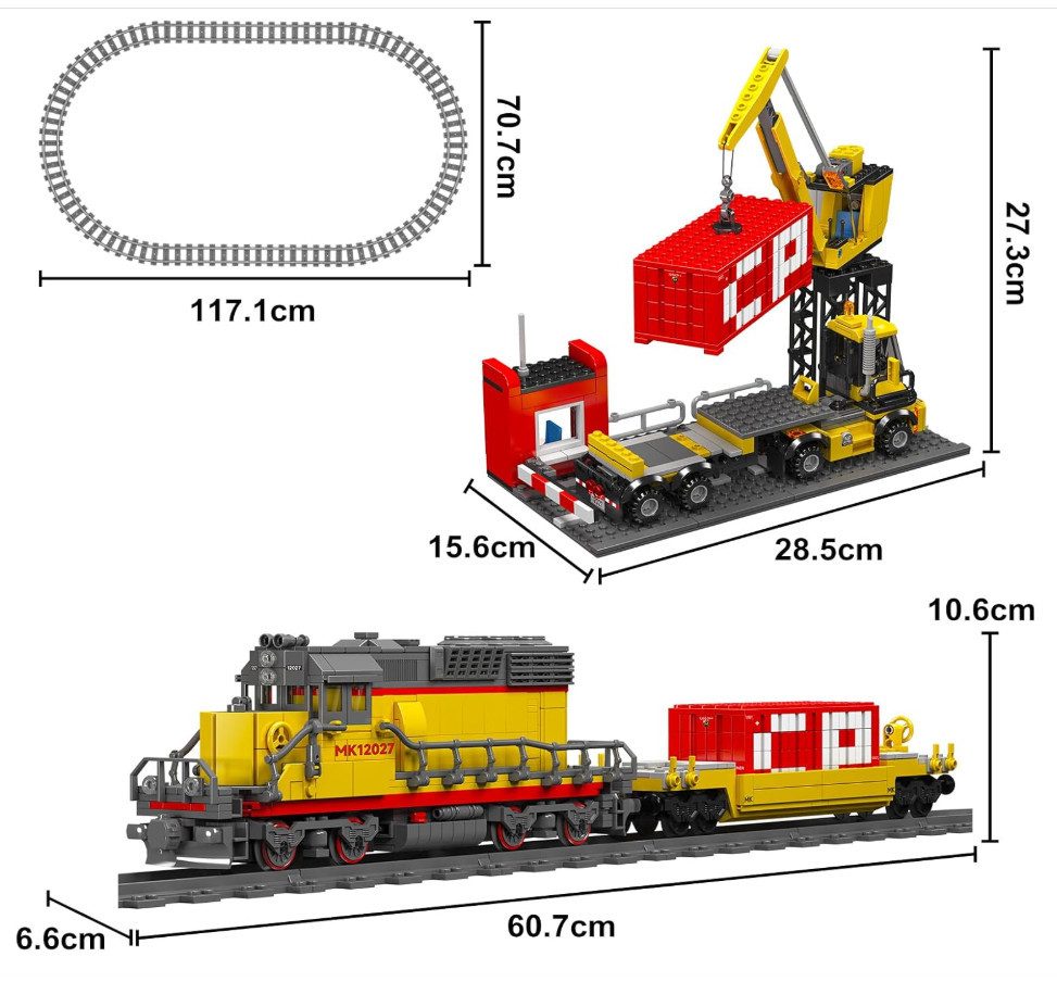 Mould King 12027 EMD SD40-2 Konstruktions-Spielset, (1170 St) – Bild 3 von 3