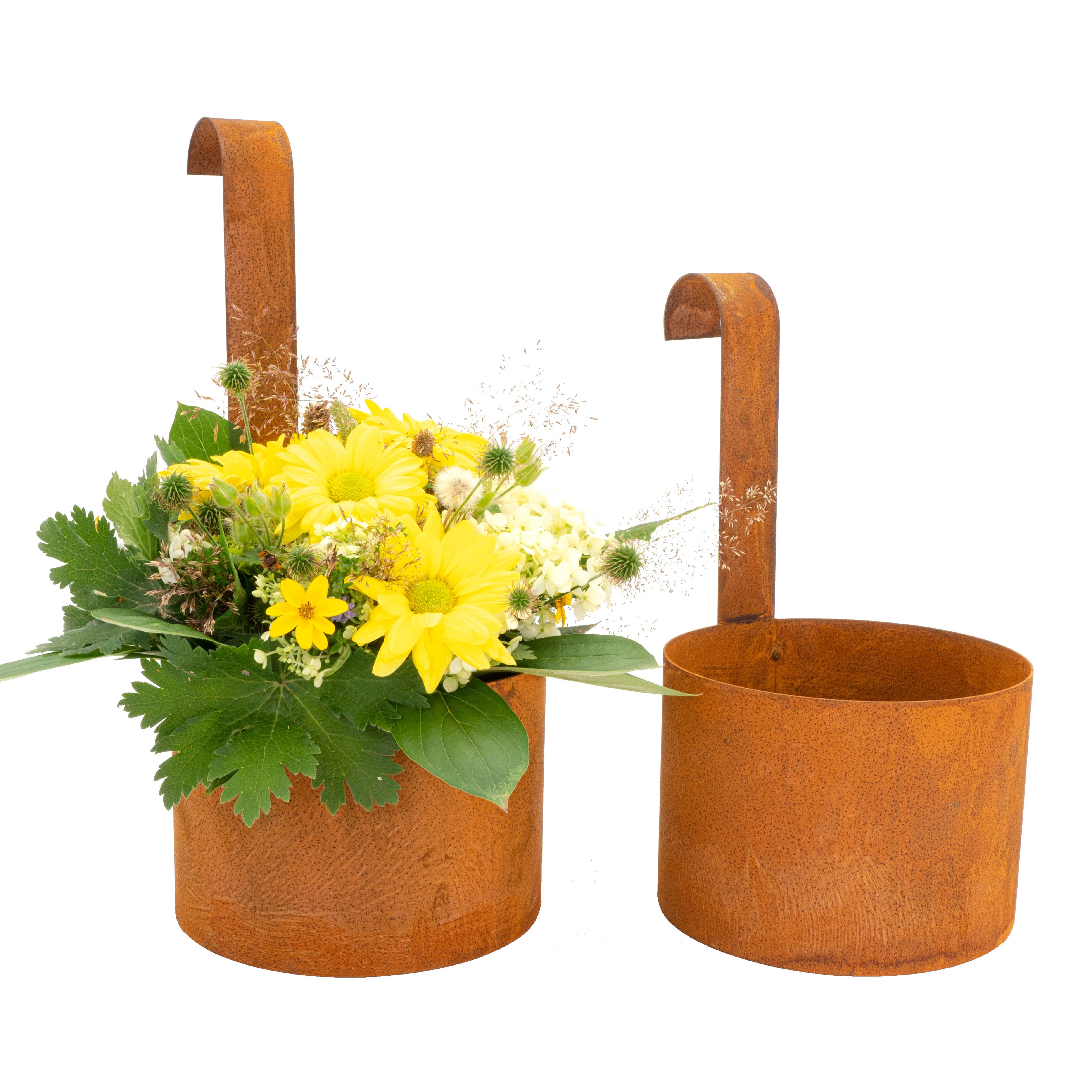 Rostikal Hängedekoration 2er Deko Set Rost Garten Pflanztopf zum Hängen (2 günstig online kaufen