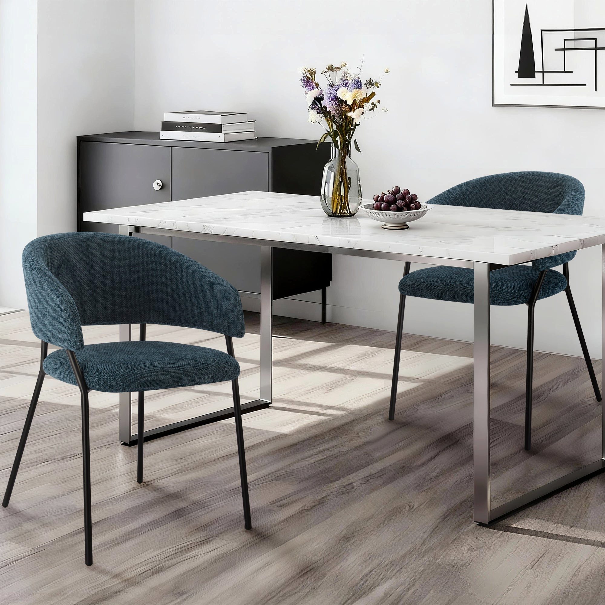 CHITA Polsterstuhl (Set, 2 St), 4-Fuß-Stuhl, Esszimmerstuhl, Verstellbare Füße, Chenille