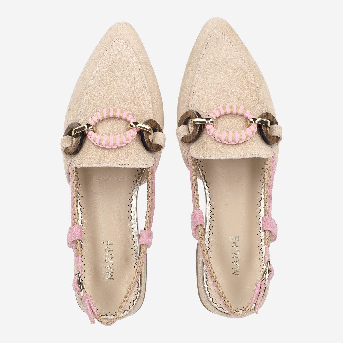 Maripé Maripé MA161 V.1, Peeptoes & Slingpumps, Beige, Damen Peeptoepumps