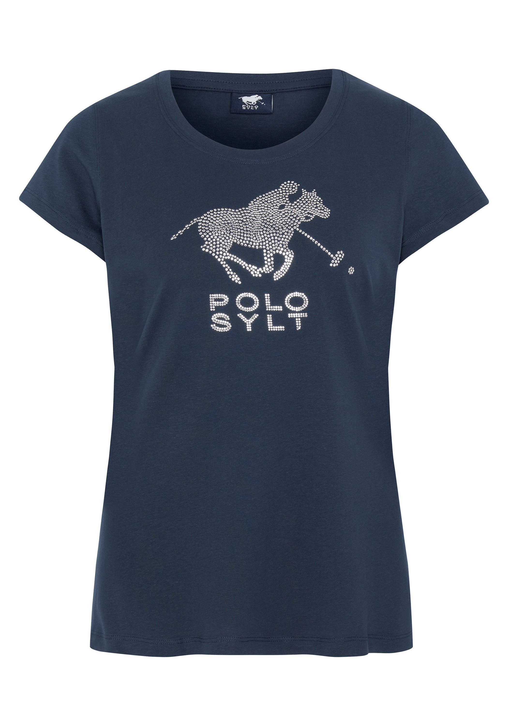 Polo Sylt T-Shirt mit edlen Strasssteinen 19-4010 Total Eclipse