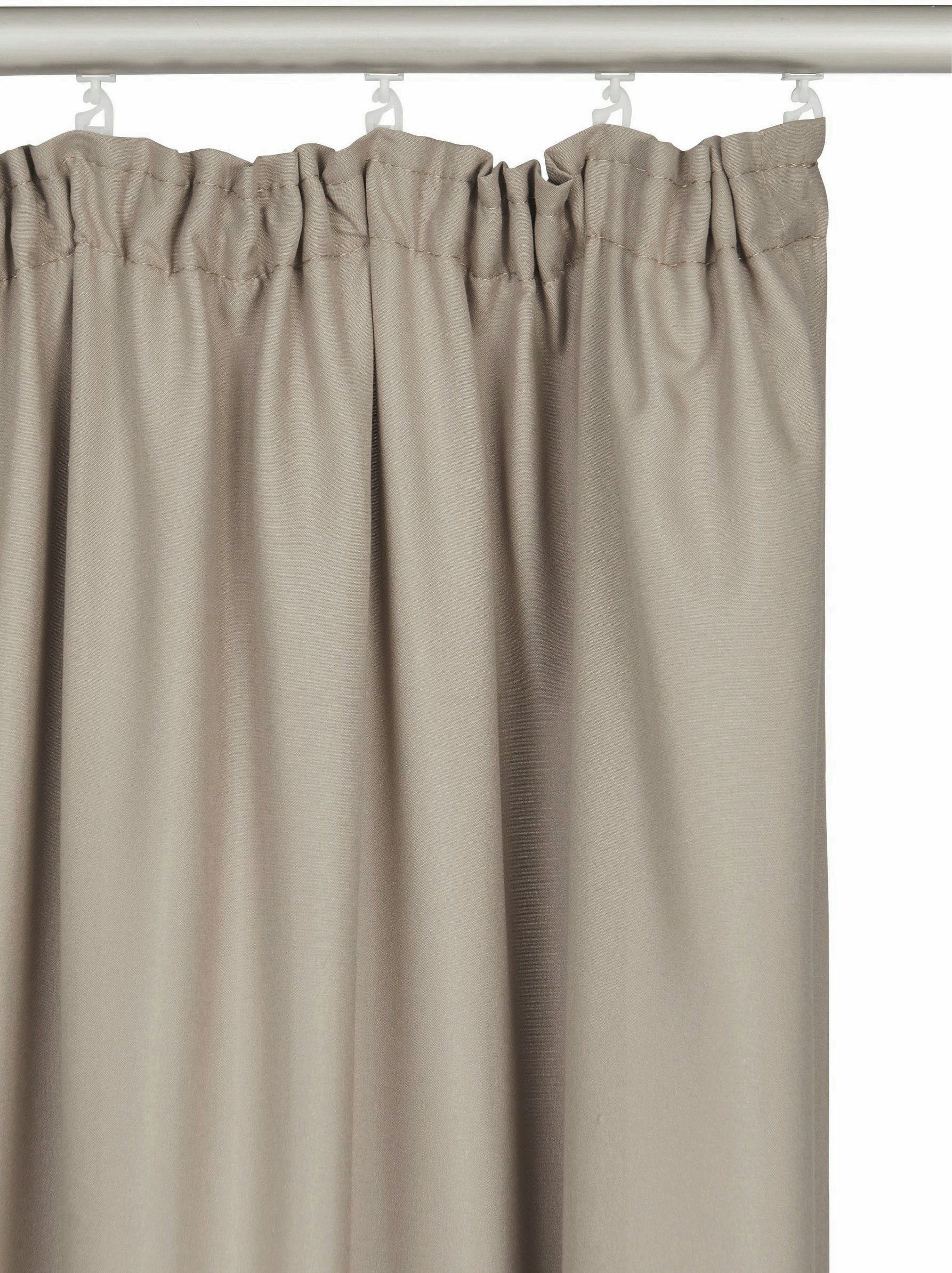 Bruno Banani Vorhang Lagan (2 St), Kräuselband, blickdicht, Polyester, 2-er Set, gewebt, Microfaser, versch. Größen, einfarbig, Bestseller