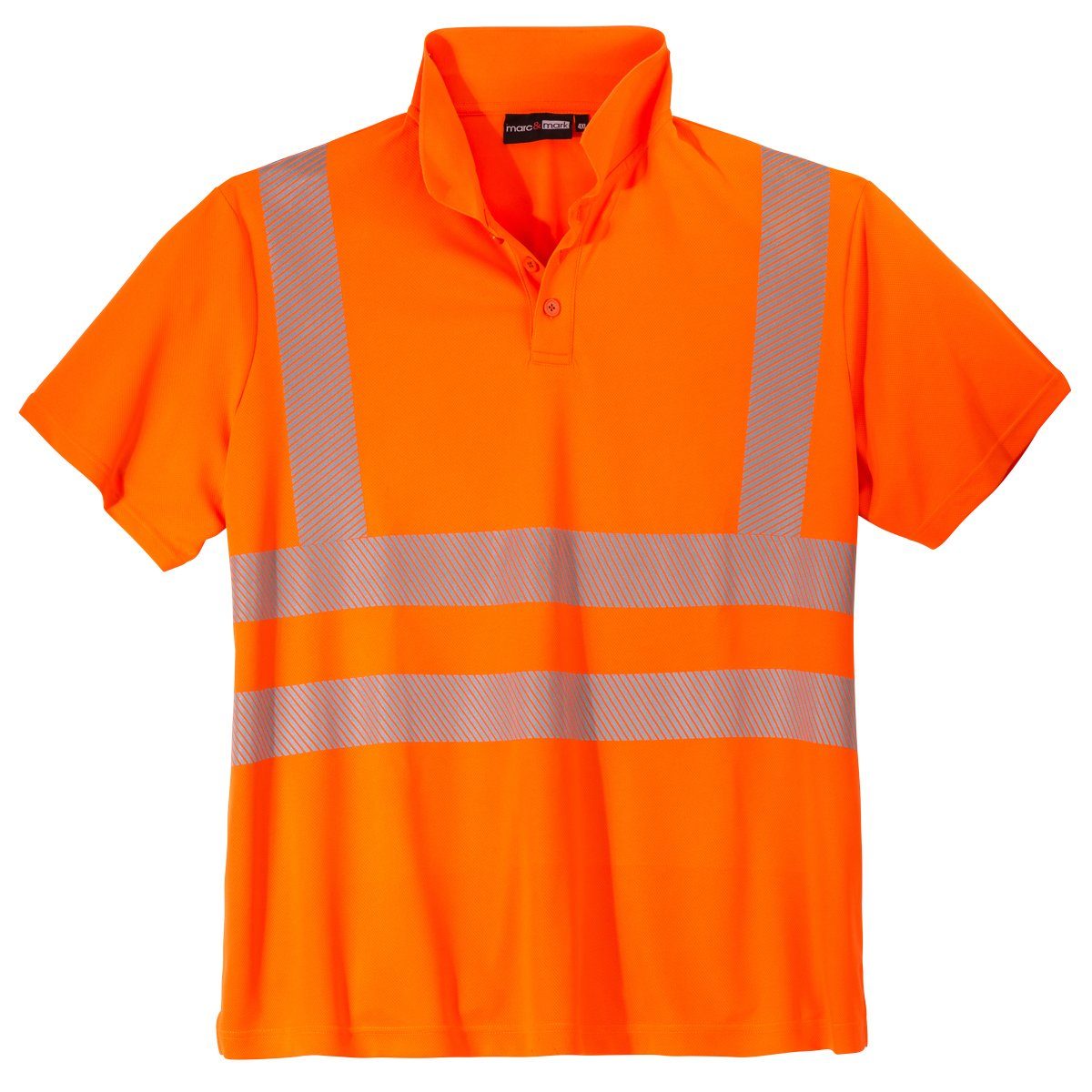 marc & mark Poloshirt Marc&Mark Warnschutz-Poloshirt Übergröße neonorange