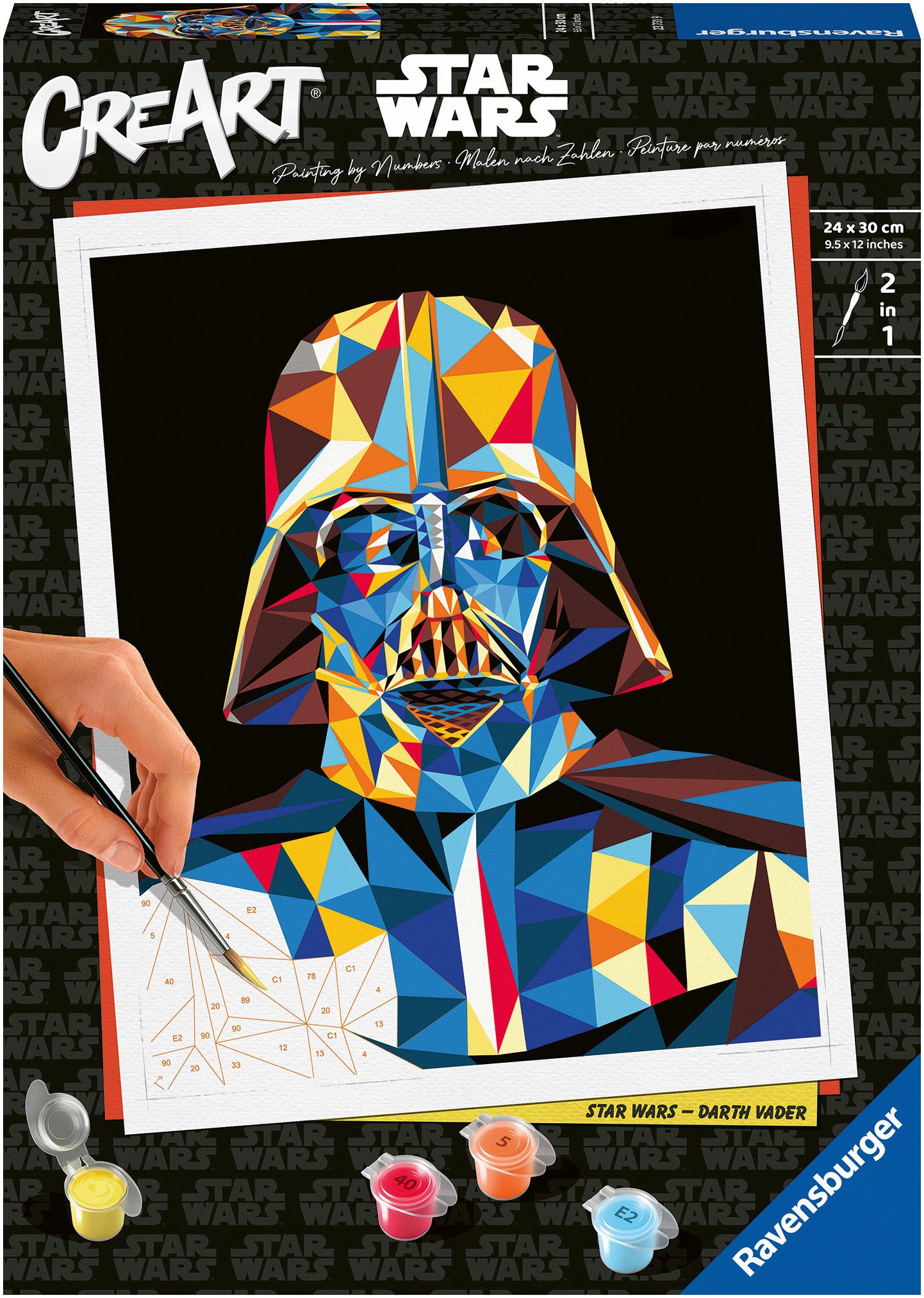 Ravensburger Раскрась по номерам CreArt, Star Wars - Darth Vader, Made in Europe