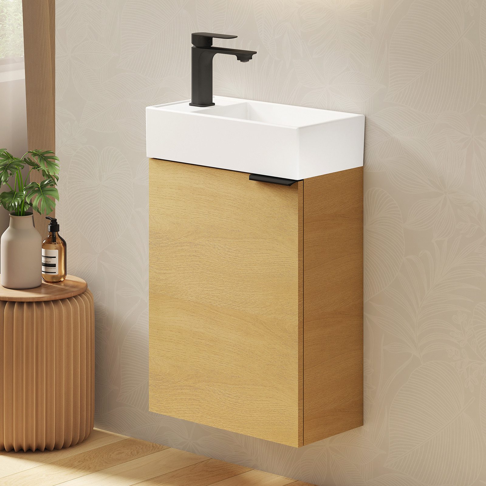 EMKE Waschtisch Kompakter Badschrank mit Waschbecken günstig online kaufen
