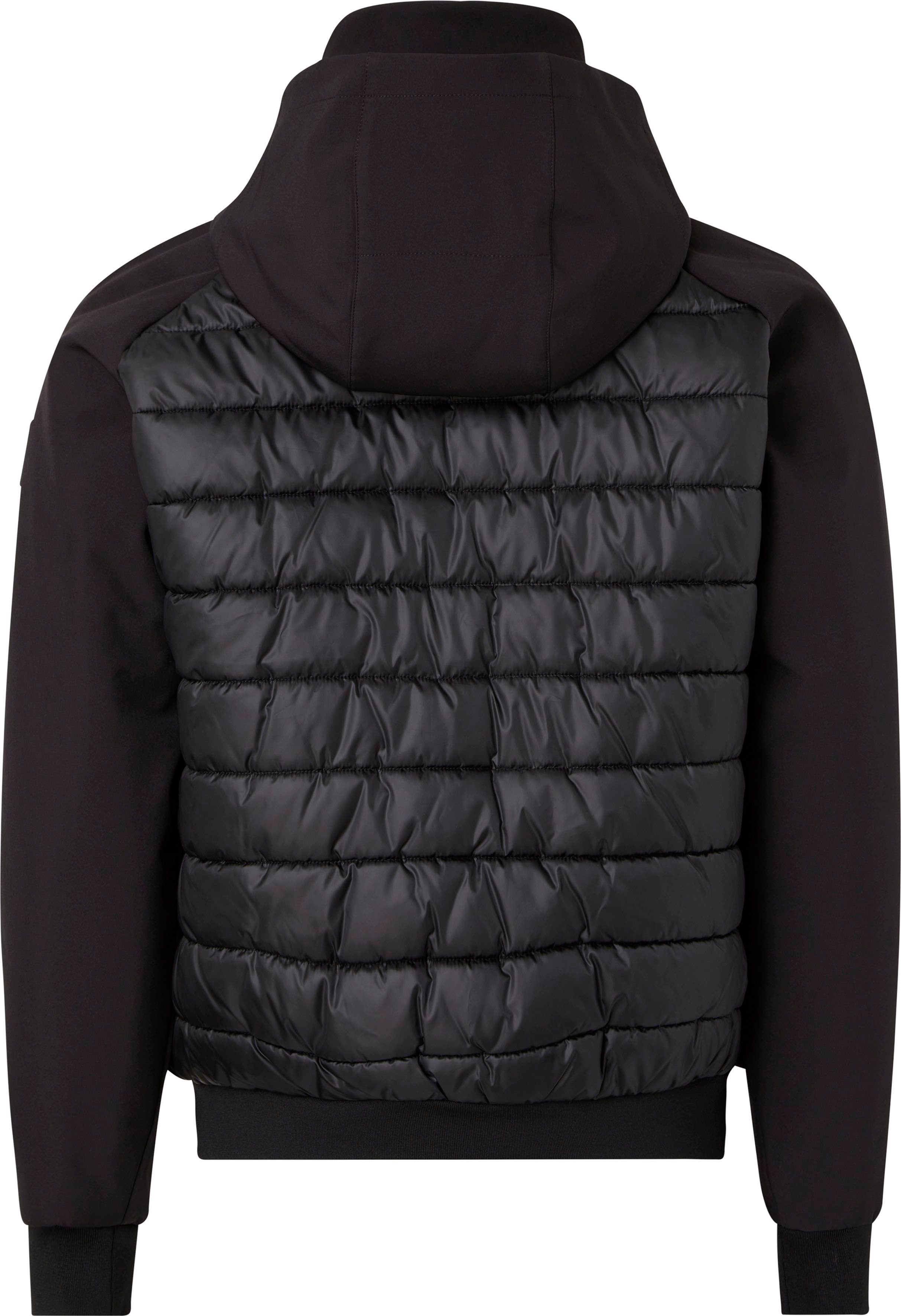 MEDIA mit ESSENTIAL Klein abnhembarer Black JACKET MIX Kapuze Ck Calvin Steppjacke