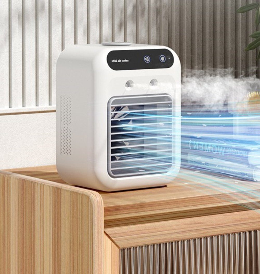 XDeer Heizkörper Mobile Klimageräte,Tragbarer Lüfter mit Windgeschwindigkeiten,Desktop Mini Verdunstungskühler Kühlventilator 2, Wasserkühlung mit