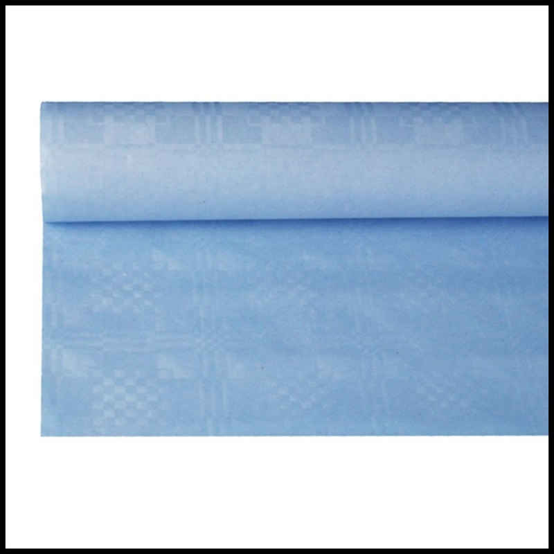 PAPSTAR Tischdecke Papiertischtuch mit Damastprägung 8 m x 1,2 m hellblau