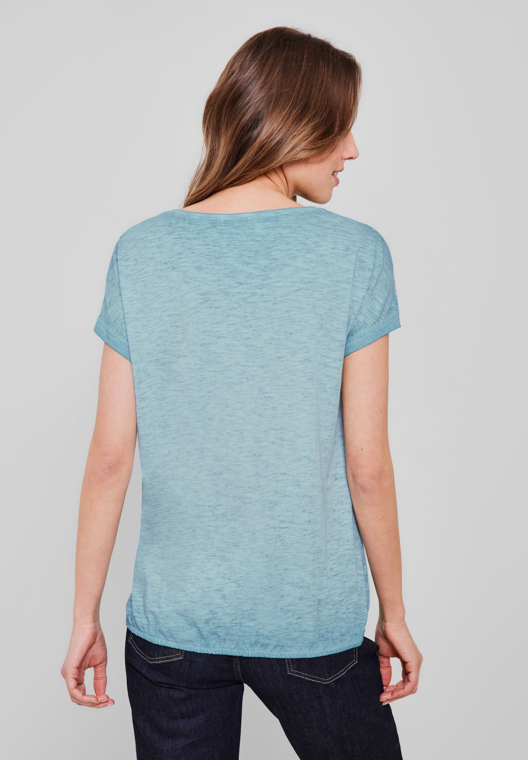 Cecil T-Shirt mit Flammgarn pool blue aqua