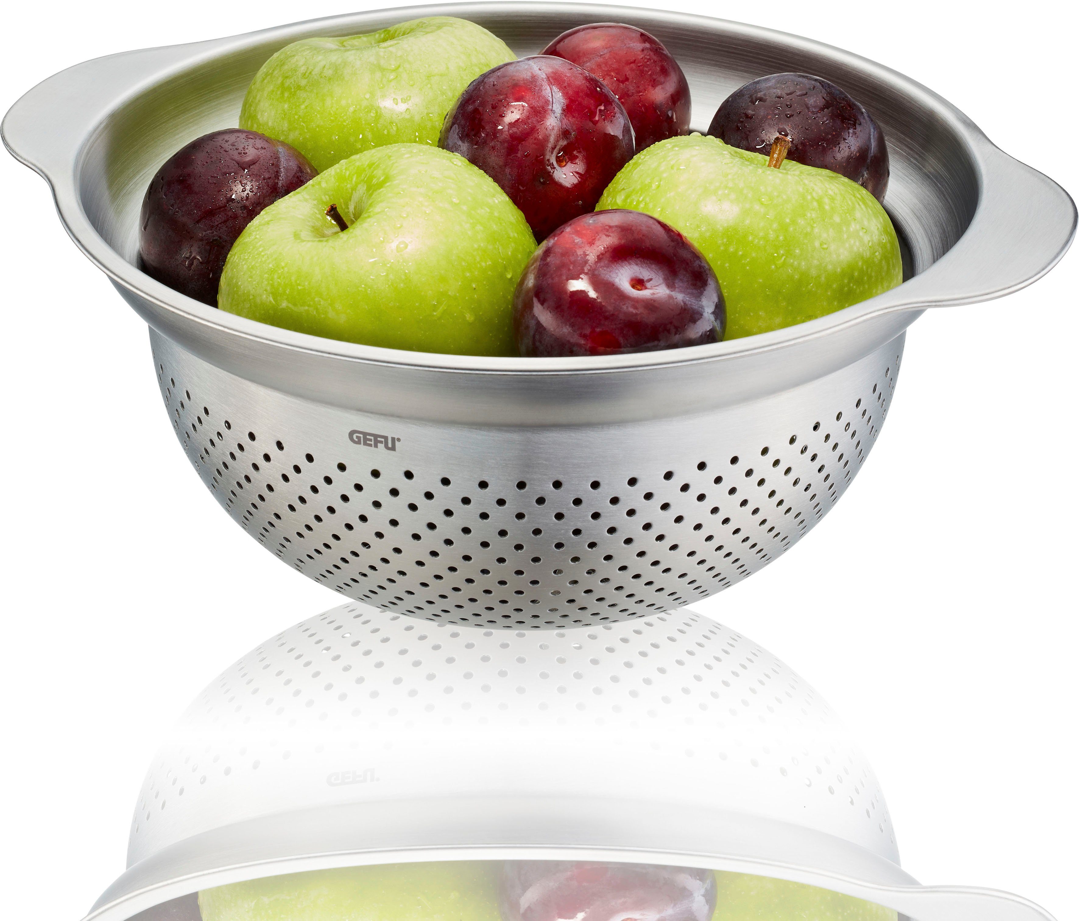 GEFU Seiher PREMIO, Edelstahl 18/10, besonders feine Lochung, Ø 23 cm