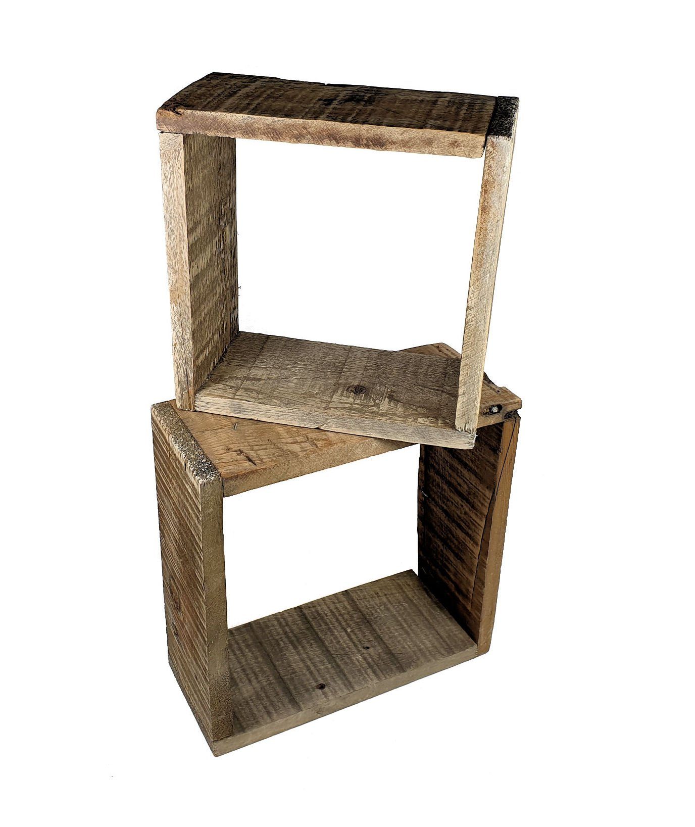 Spetebo Dekoobjekt Holz Deko Würfel - 2er Set (2er Set, 2 St., Hängeregal), Würfelregal zum Hängen oder Stellen