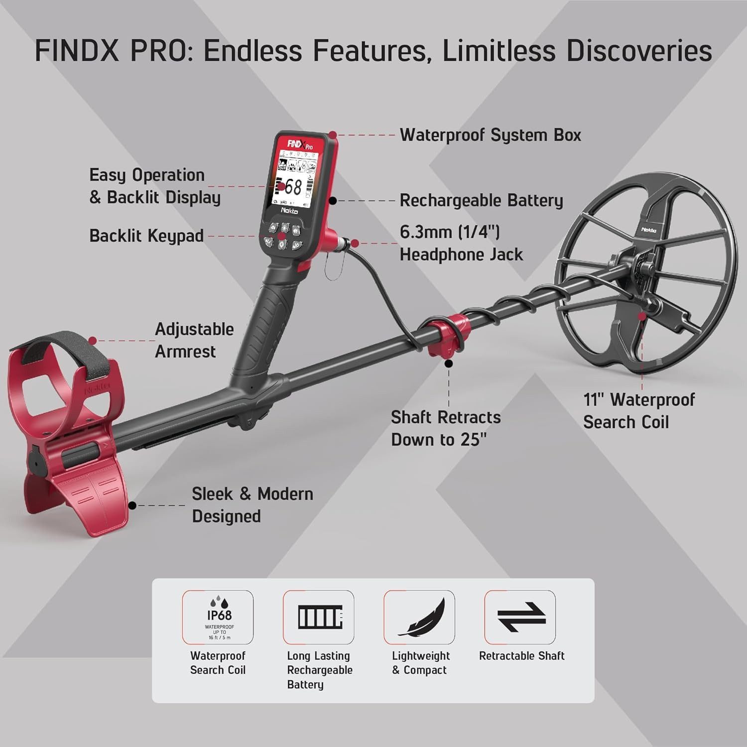 Nokta Metalldetektor FindX Pro, Perfekt für Anfänger