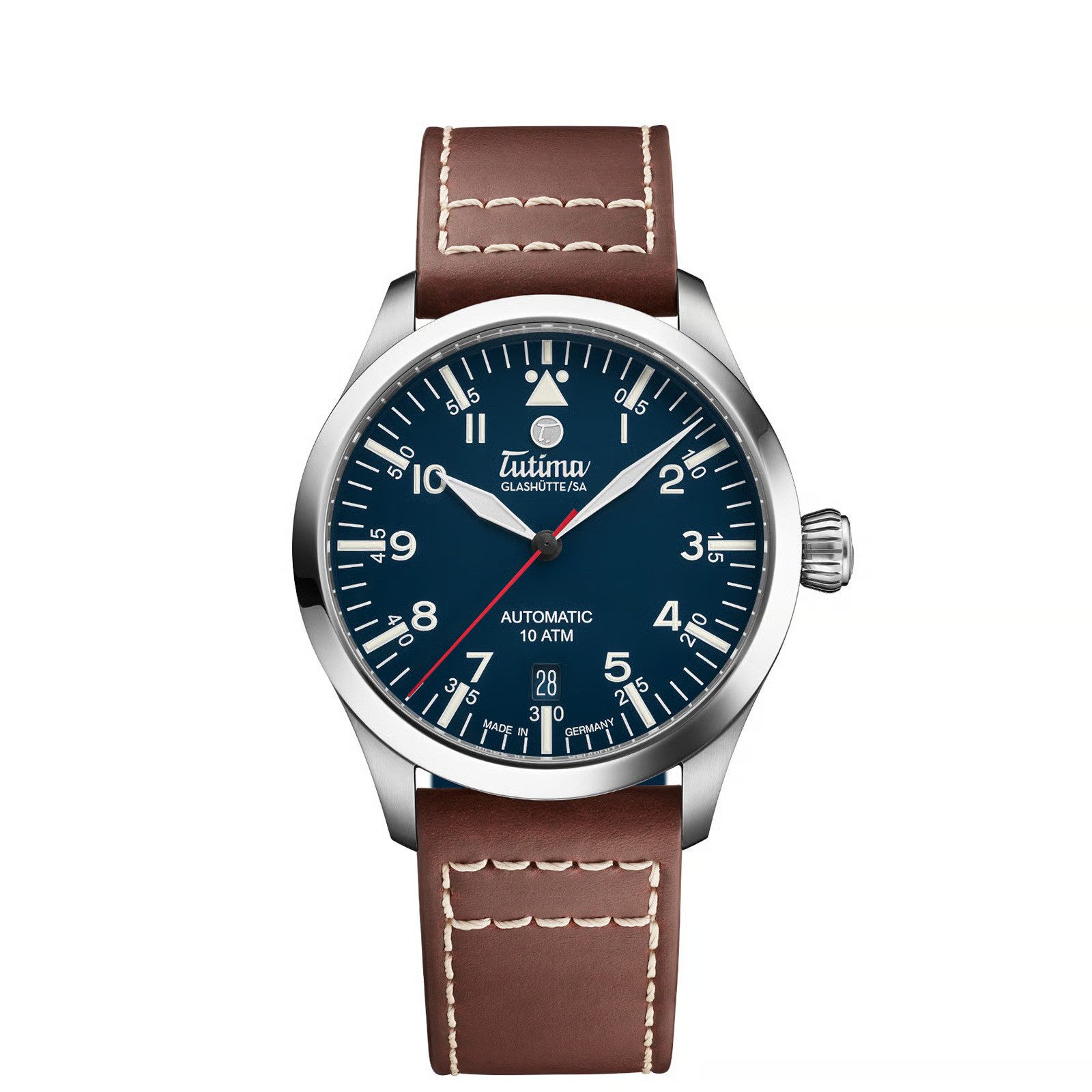 Tutima Automatikuhr Herrenuhr Tutima Glashütte Flieger Automatik Titan Ø 38,5 mm