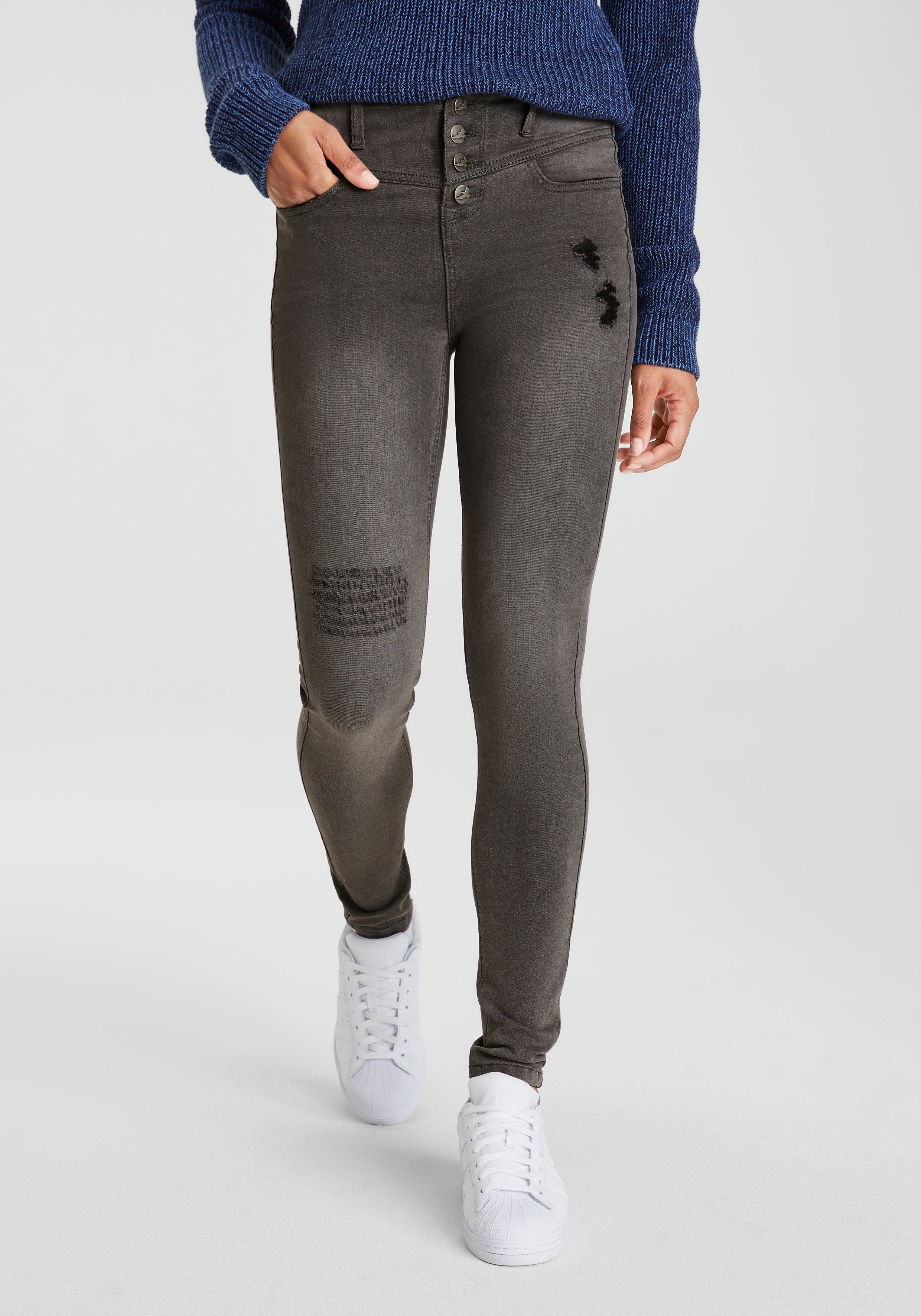 High Arizona Stretch Ultra grey-used Waist Skinny-fit-Jeans