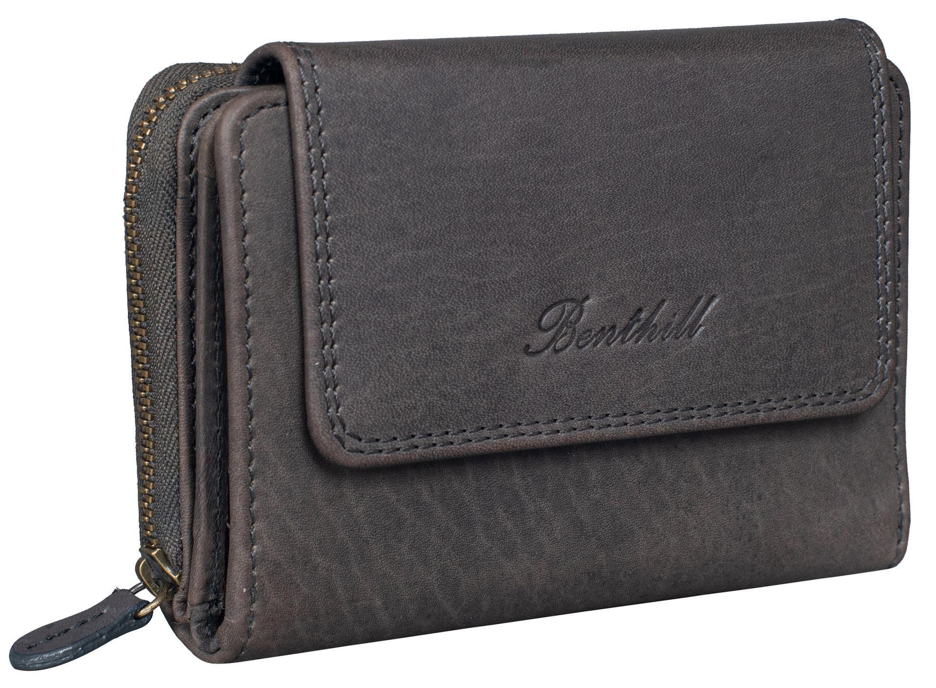 Benthill Geldbörse Damen Echt Leder RFID Geldbeutel viele Kartenfächer Port günstig online kaufen