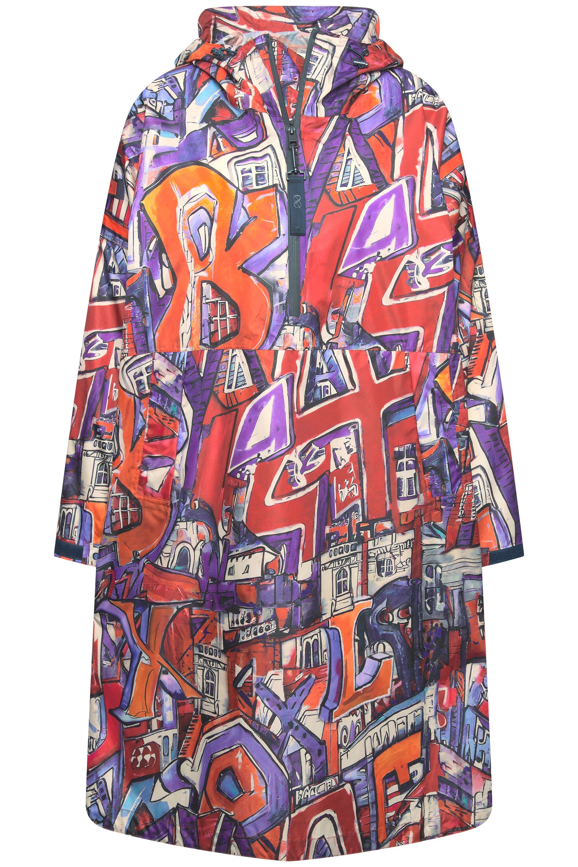 Laurasøn Funktionsjacke Funktions-Regencape Unisex Print Kapuze günstig online kaufen