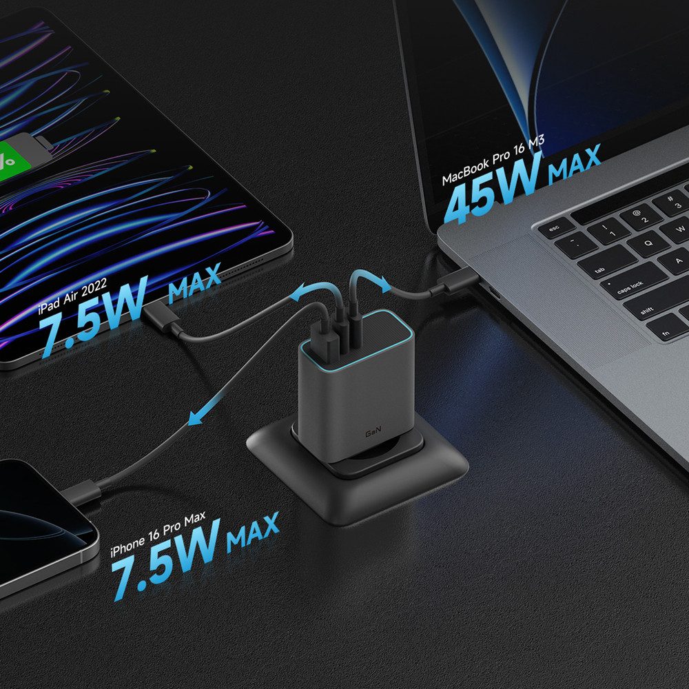 Cuktech Cuktech CUKAD653EU 65W GaN Ladegerät USB-C Smartphone-Ladegerät
