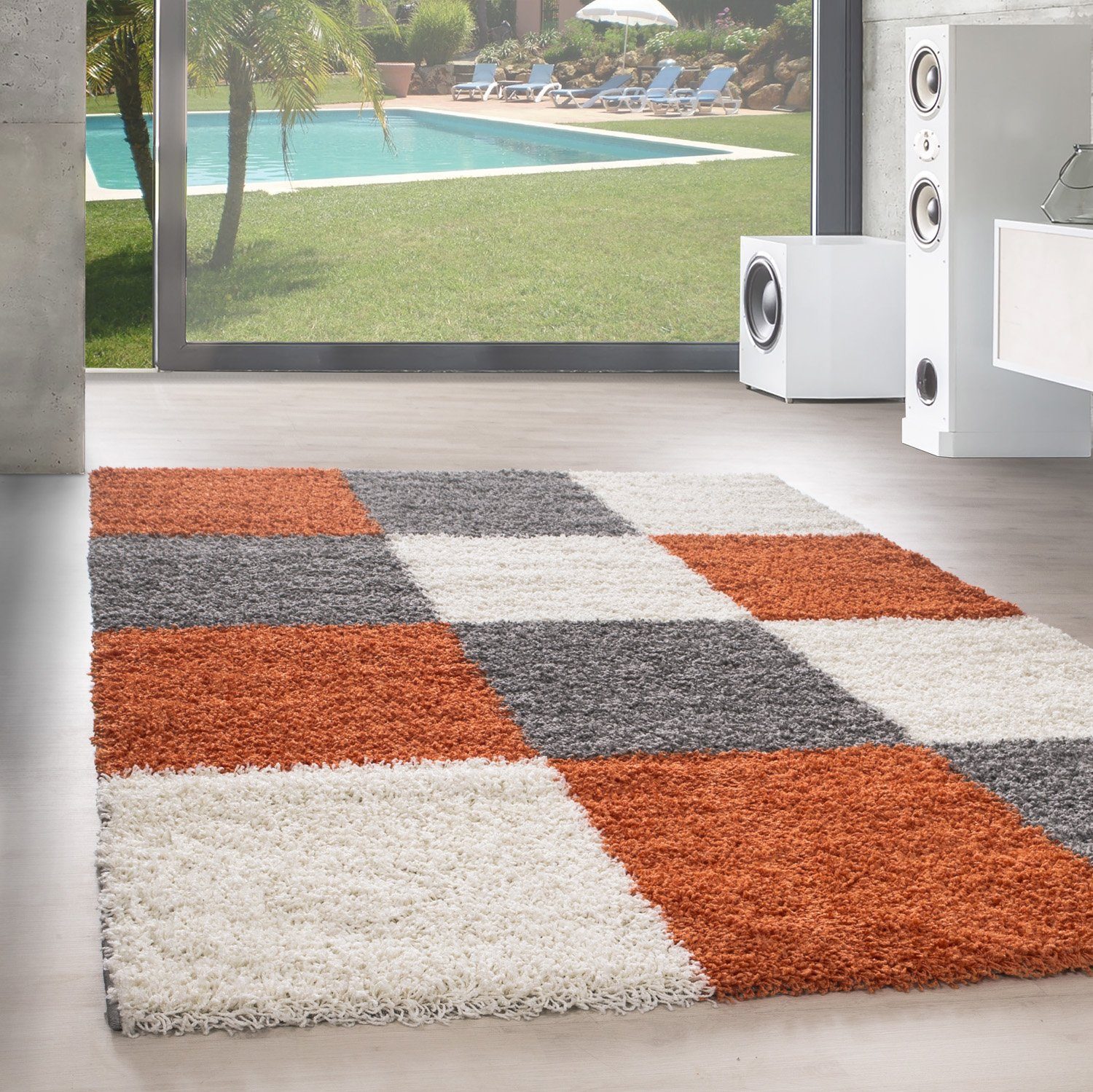 SIMPEX24 Teppich Kariert Design, Läufer, Höhe: günstig online kaufen