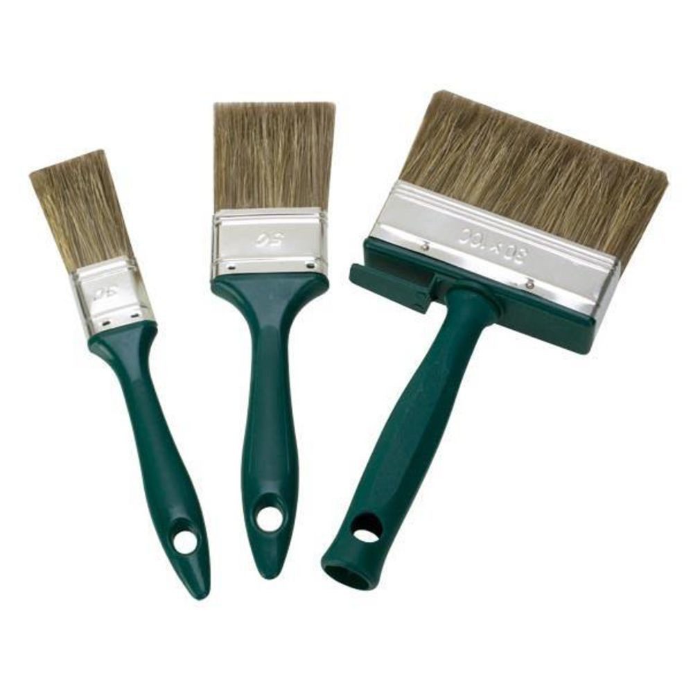 mako Flachpinsel, (3 St), 3-tlg., für Lasuren, Flachpinsel und Flächenstreicher