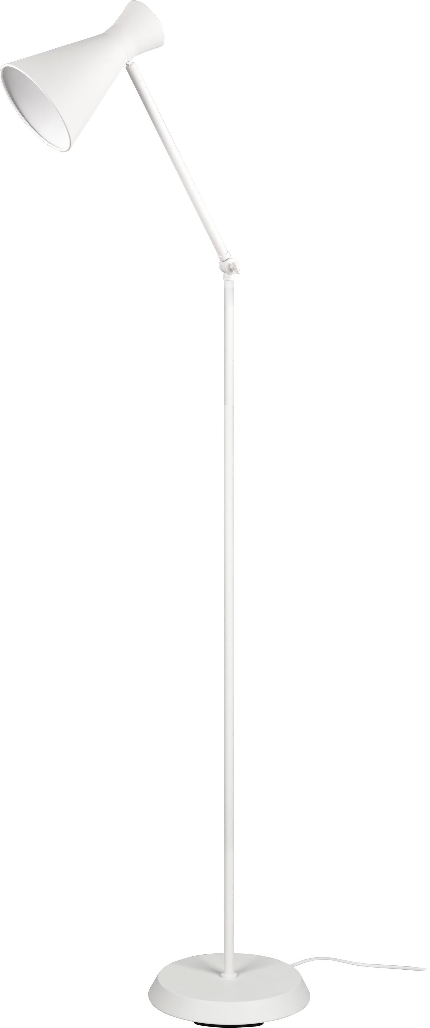 Reality Leuchten Stehlampe Enzo, Ein-/Ausschalter, ohne Leuchtmittel, warmweiß - kaltweiß, Stehleuchte mit Fußschalter, exkl. 1xE27 max 10W, Arm verstellbar