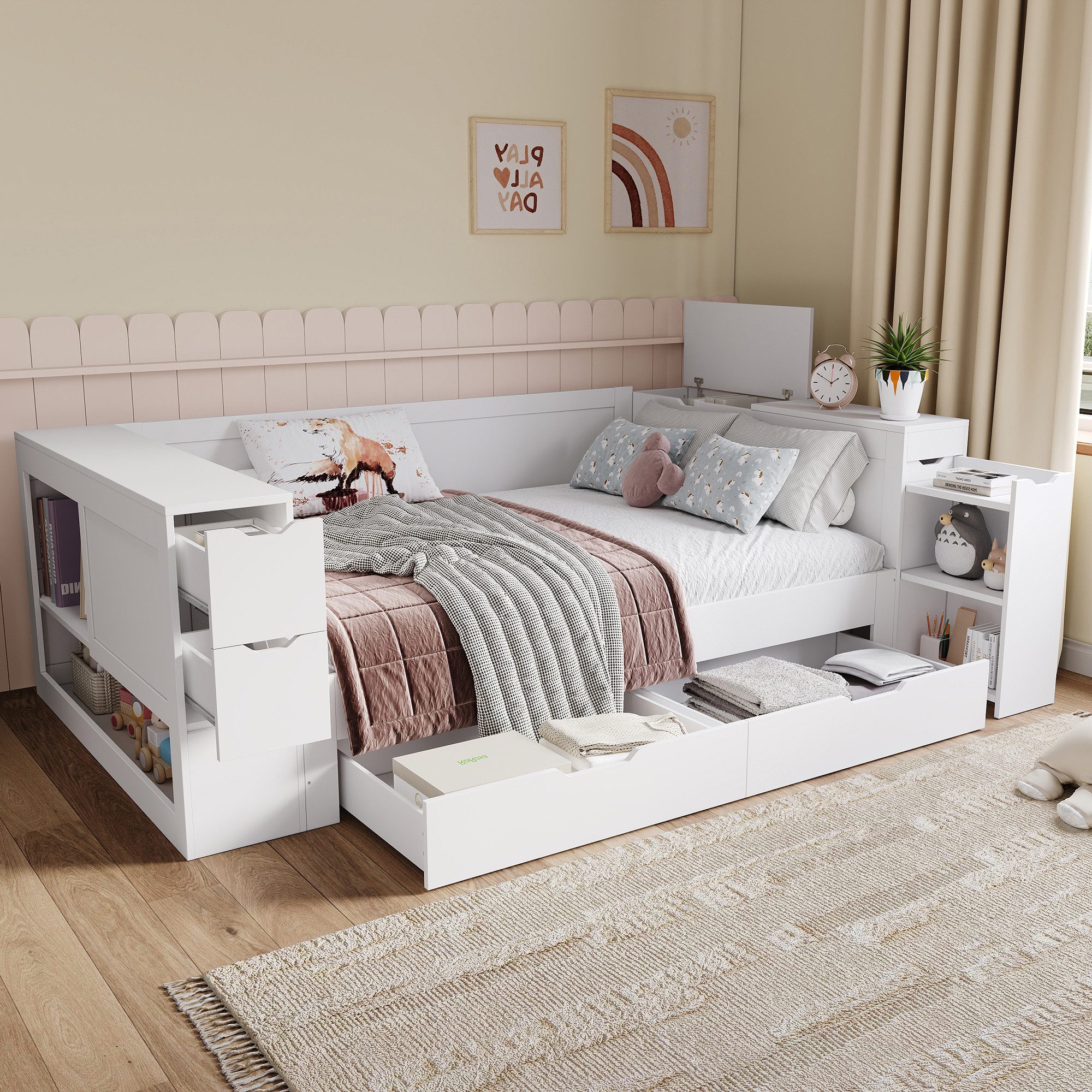 REDOM Holzbett skandinavisches Design (Daybett, Einzelbett, günstig online kaufen