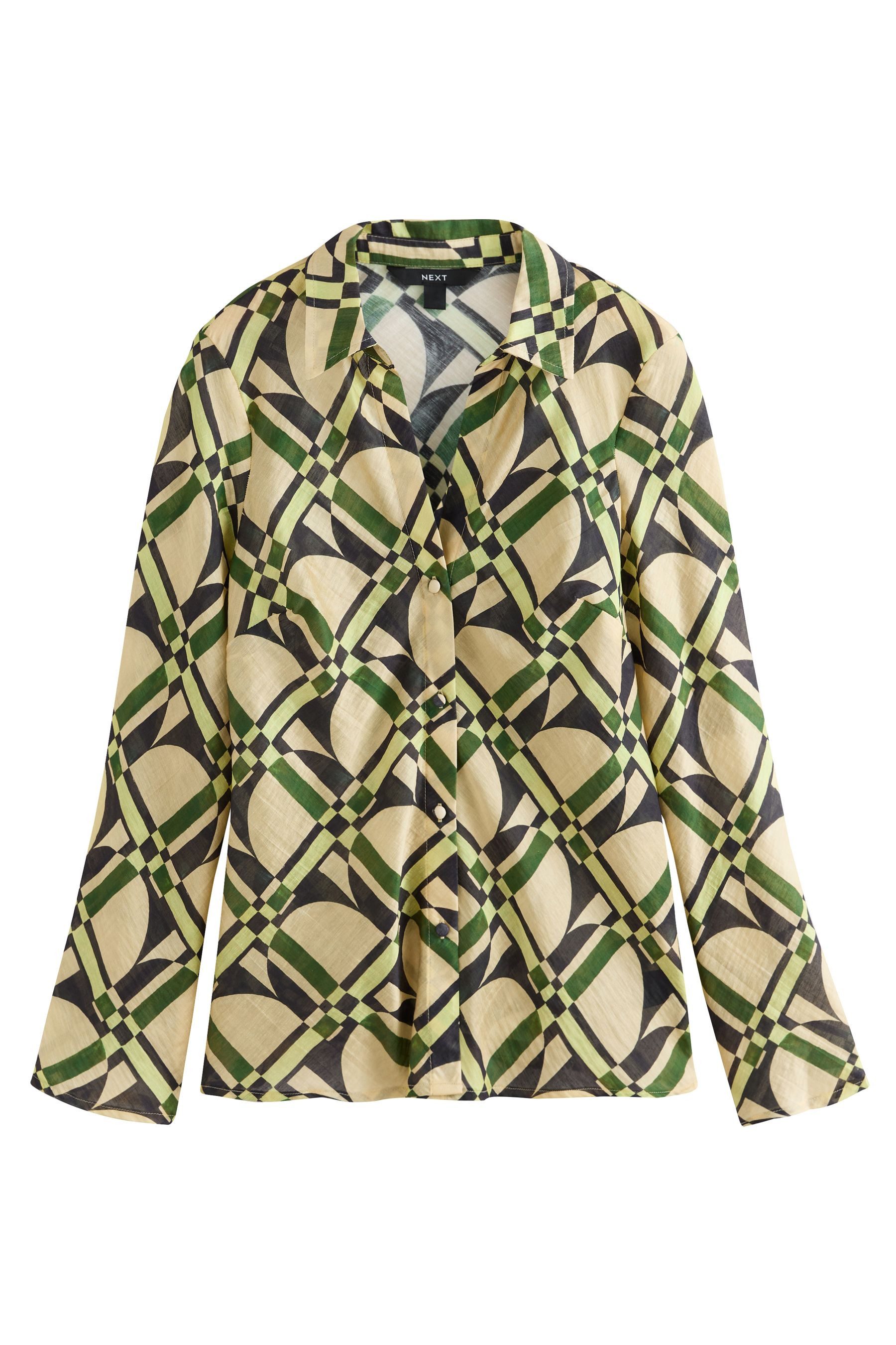 Next Hemdbluse T-Shirt mit V-Ausschnitt und Kragen aus Lyocellmix (1-tlg)