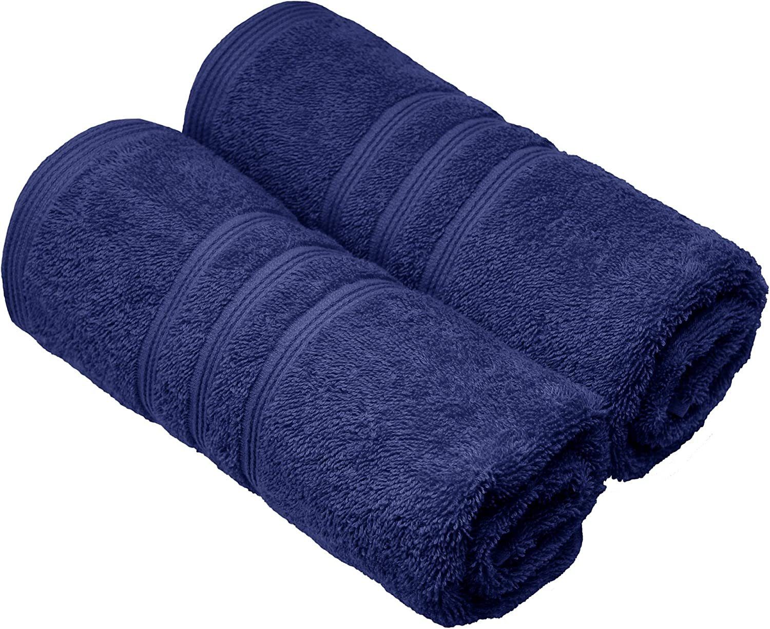 London, cm Marine (2-tlg), Lashuma Frottee, 50x100 Handtuch Handtücher Hochwertige blau Set Baumwolle Blau