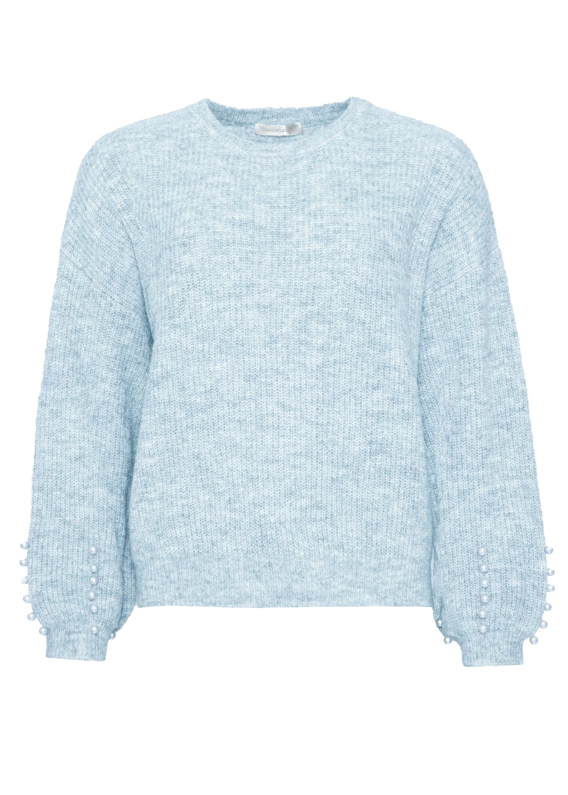 SASSYCLASSY Strickpullover Pullover mit Perlendetails für Damen Eleganter P günstig online kaufen