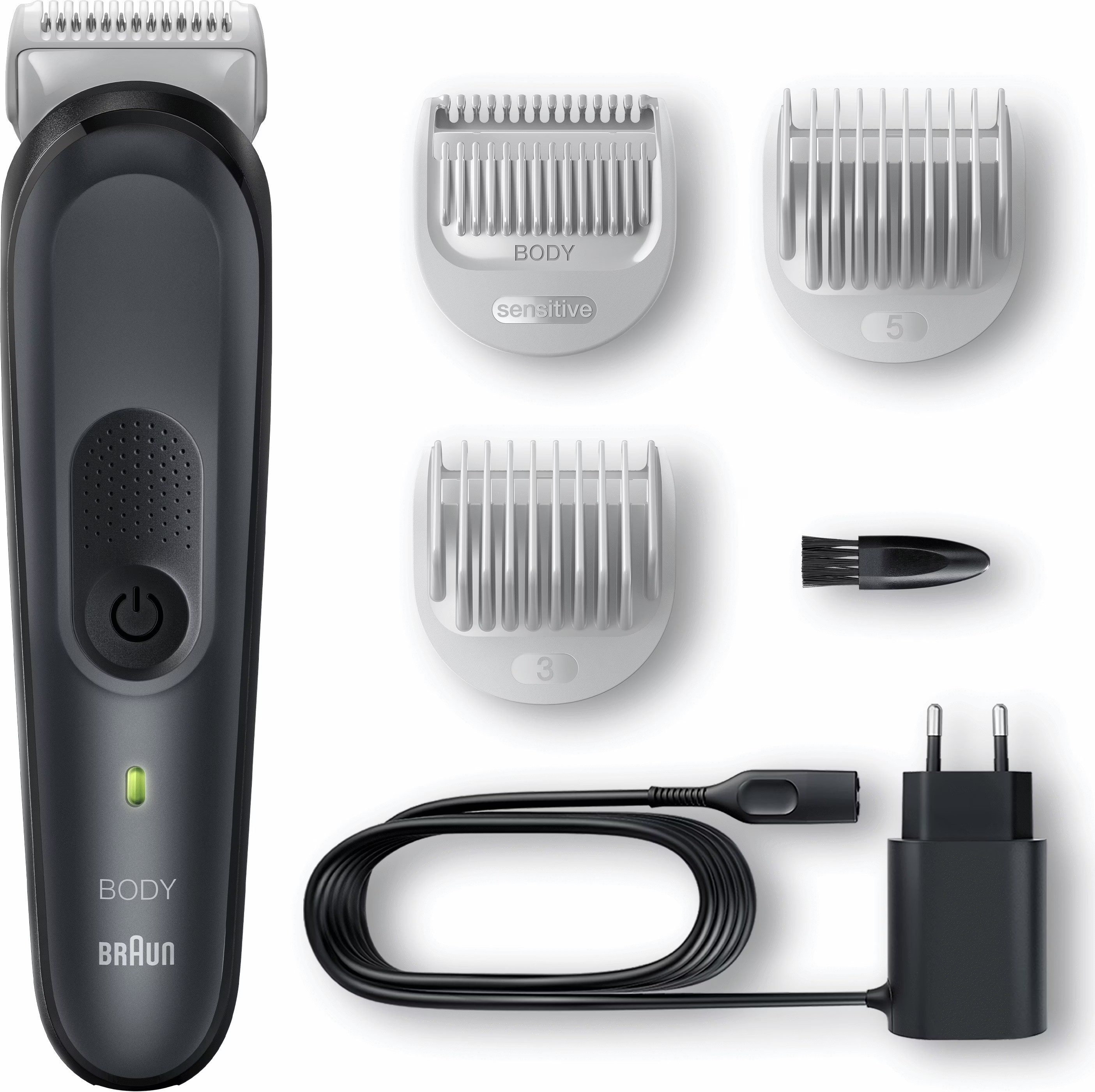 Braun Körperrasierer BodyGroomer 3 All-in-One Körperpflege Ganzkörper Trimmer, Nass- und Trockenanwendung, Ergonomisches Design