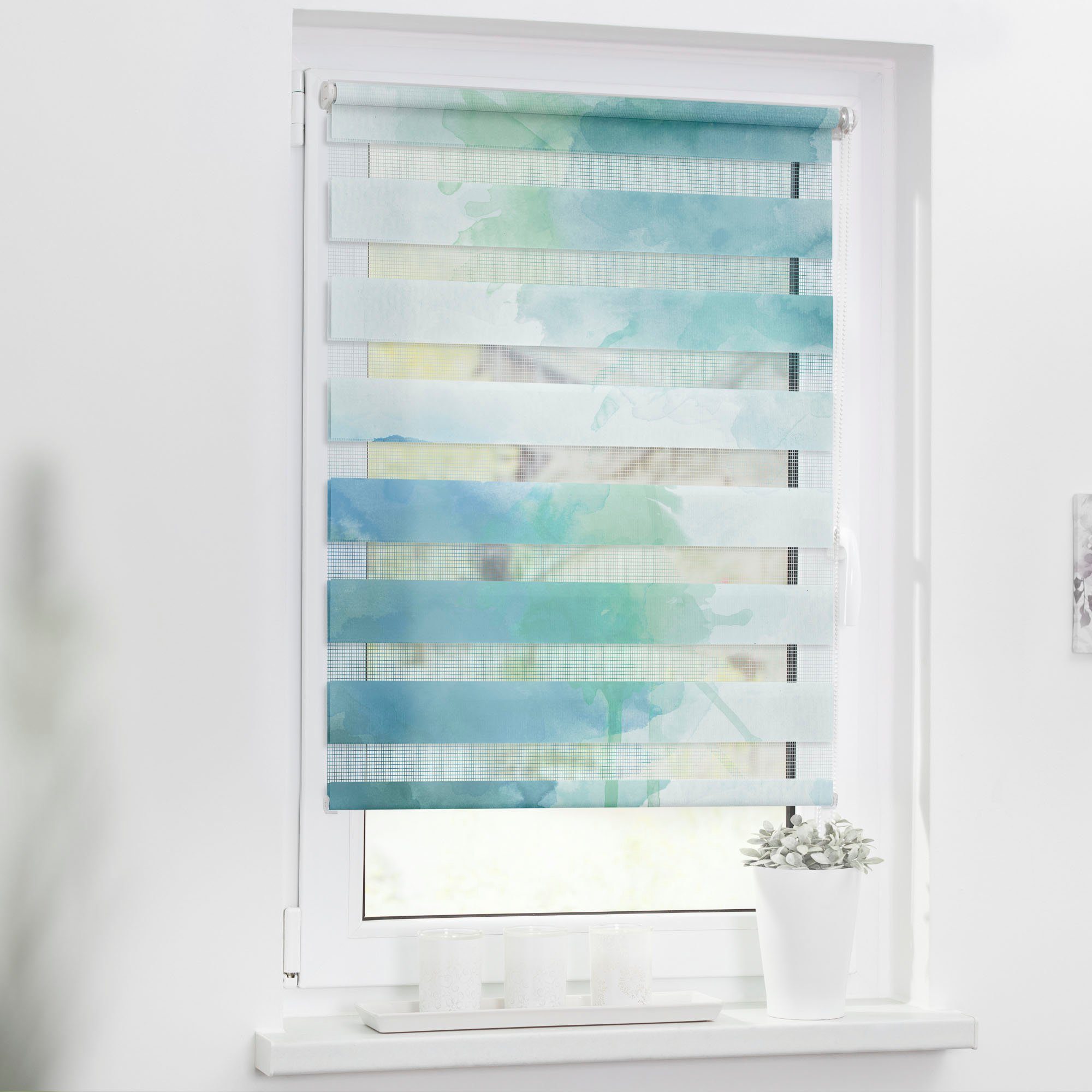 LICHTBLICK ORIGINAL Doppelrollo »Duo Rollo Motiv Aquarell« Lichtschutz ohne günstig online kaufen