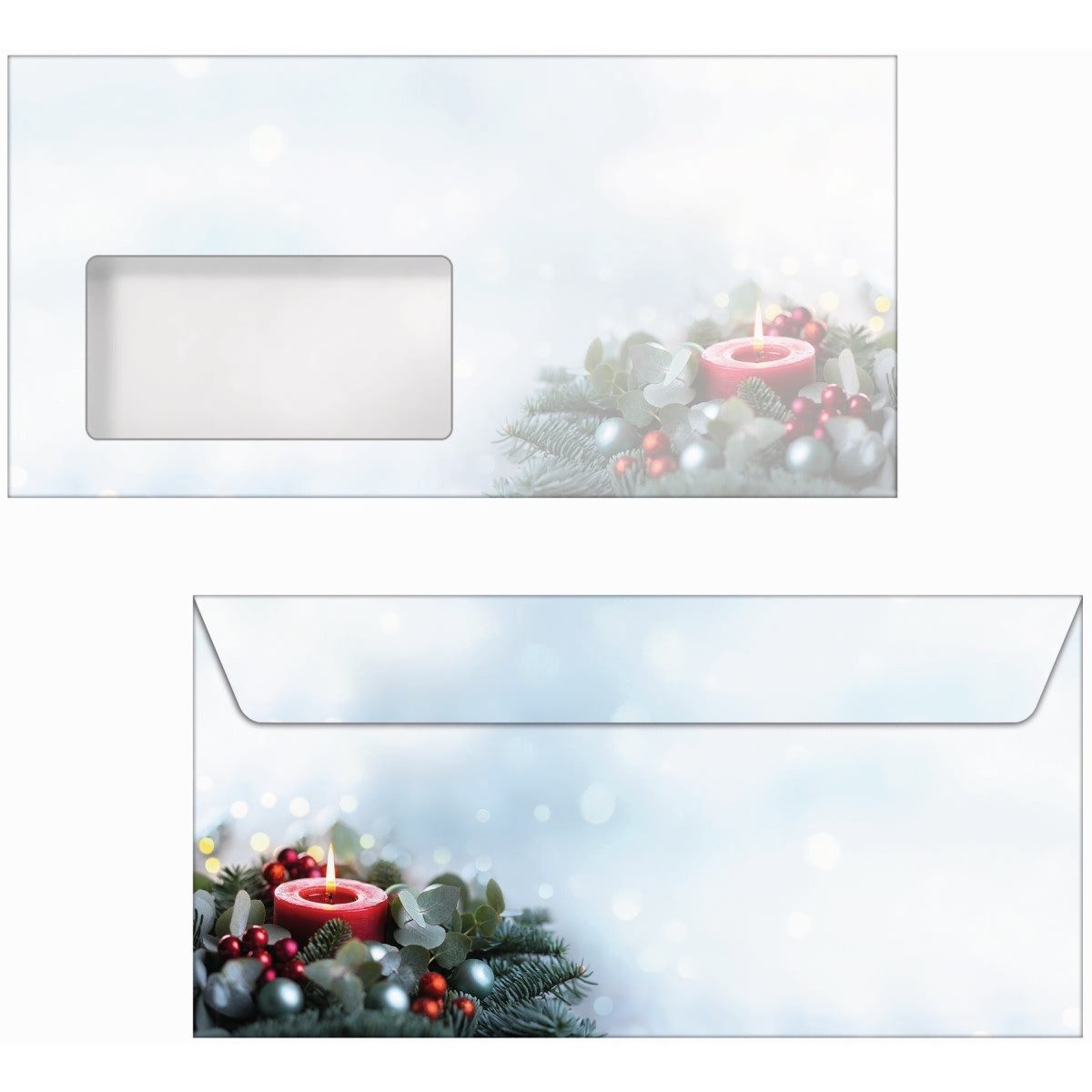 Sigel Briefumschlag Weihnachtsumschlag DIN lang 90g 50 Stück Candlelight Cheer