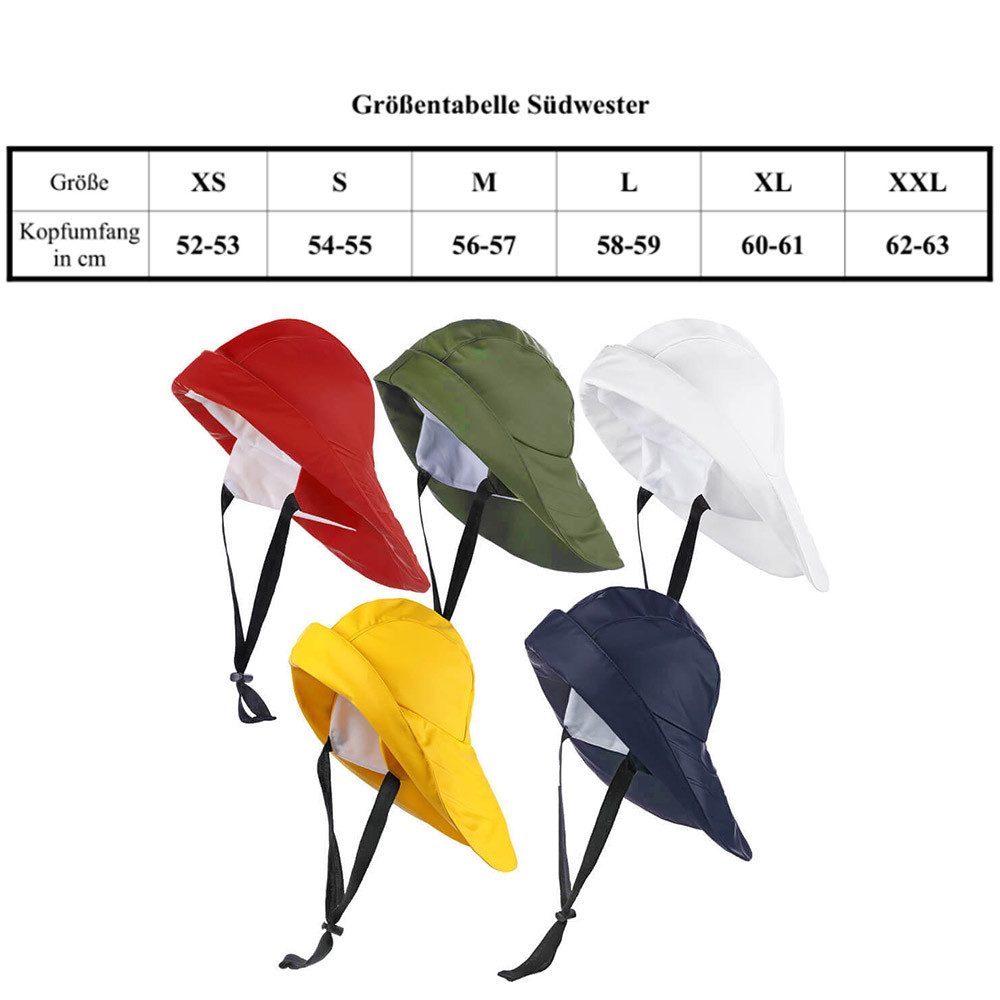 tomBrook Fischerhut Unisex Südwester Regenhut - Wasserdicht mit Kinnriemen & Innenfutter