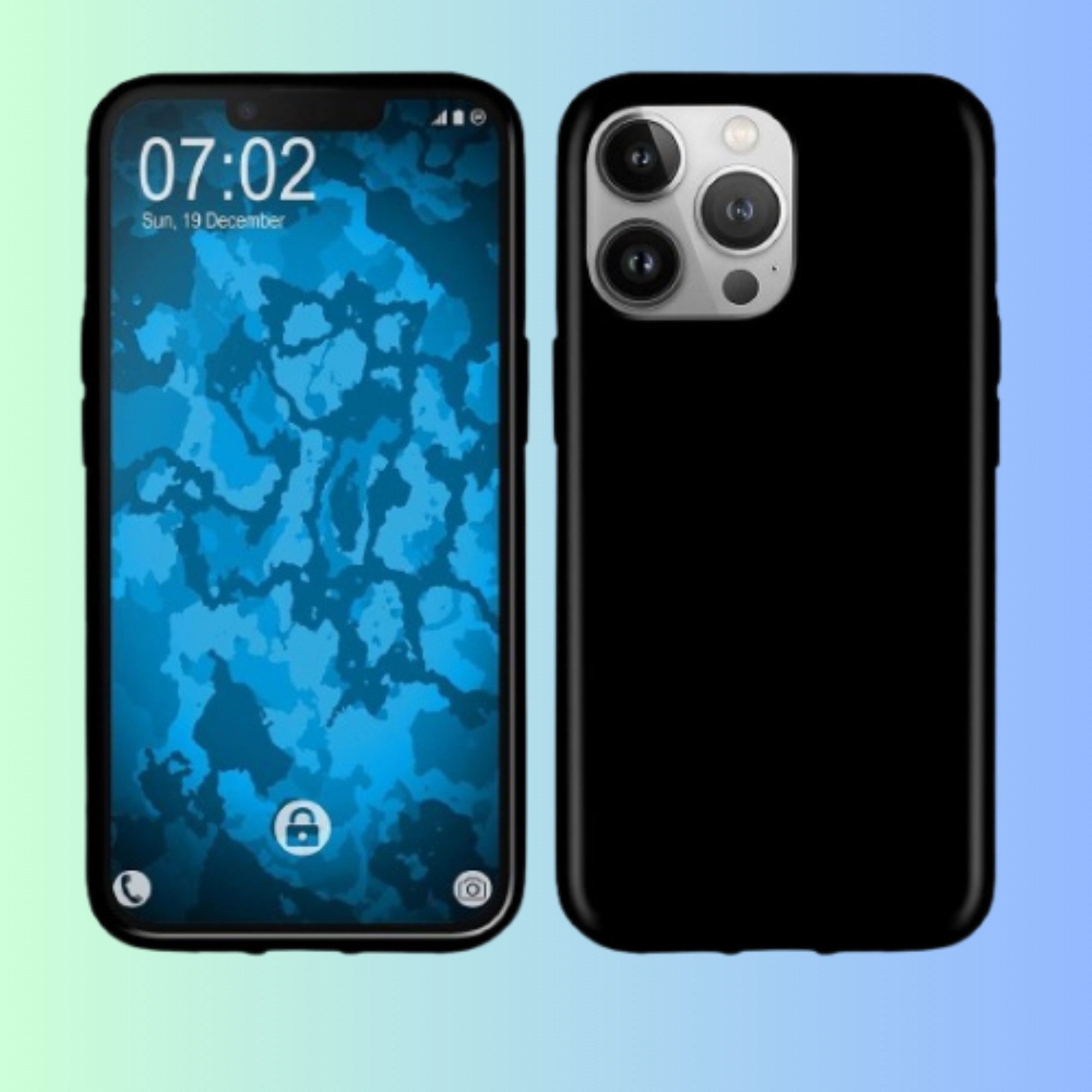 Montegoni Handyhülle Schwarz Silikon Case für Apple iPhone 13,14,13/14 pro,13/14 pro max, Stoßfeste Hülle mit Kameraschutz, Silikon Slim Case Cover