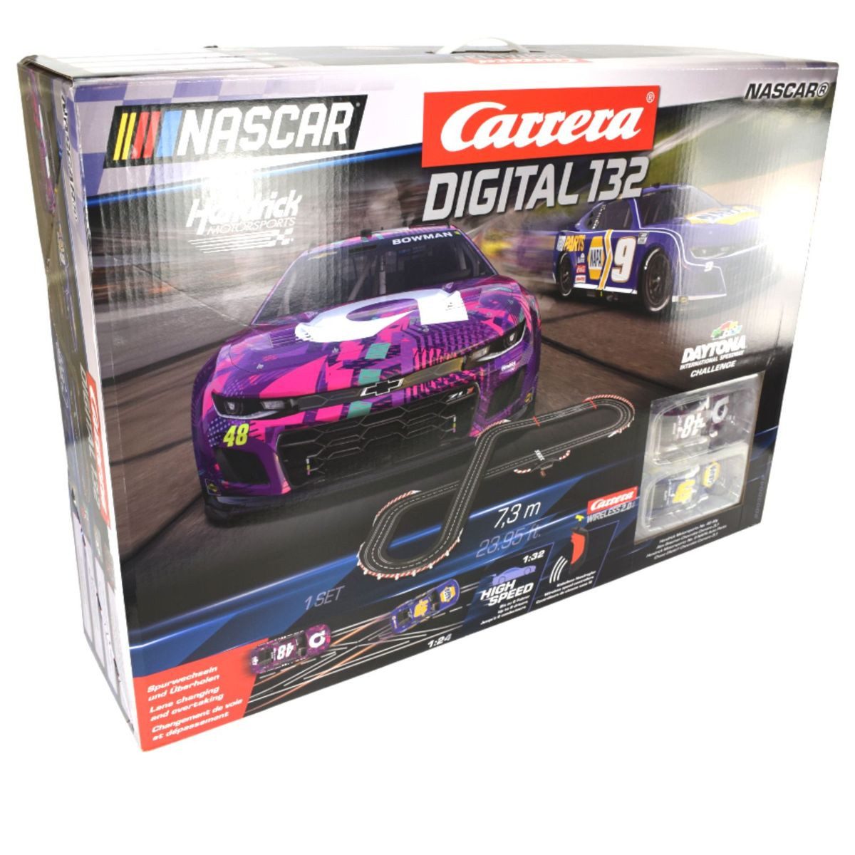 Carrera® Autorennbahn Rennbahn 1:24 7,3m Digital NASCAR Daytona Challenge Autorennbahn Set, inkl. Fahrzeuge