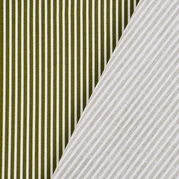 SCHÖNER LEBEN. Stoff Baumwollstoff Streifen oliv grün weiß 1,4m Breite