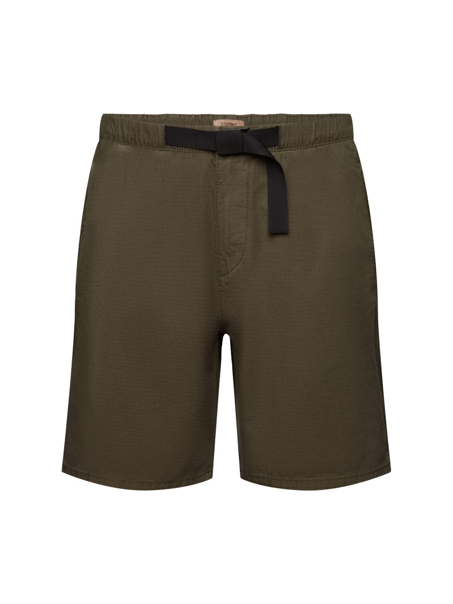 Shorts mit GREEN Kordelzugbund KHAKI (1-tlg) Esprit Shorts