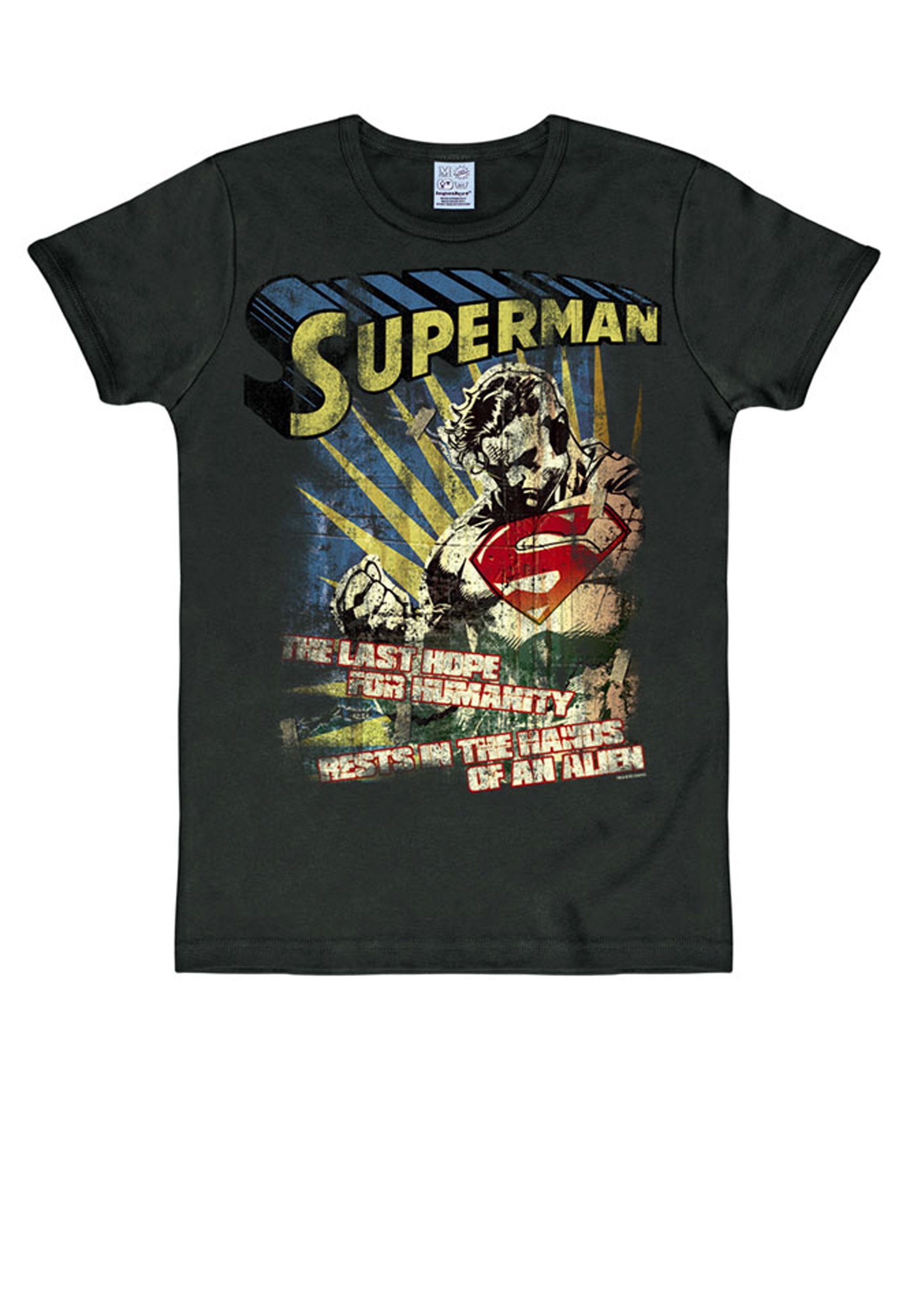LOGOSHIRT T-Shirt Superman mit coolem Retro-Motiv