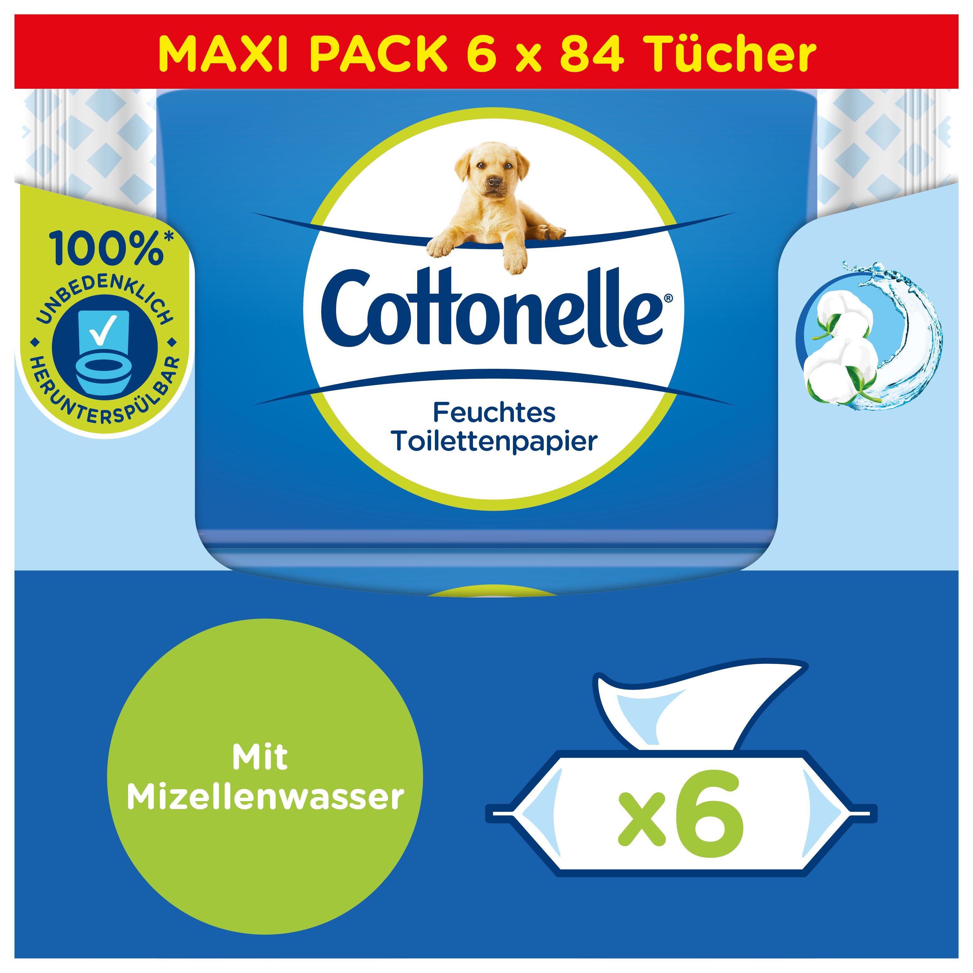 Cottonelle® Toilettenpapier Feuchtes Toilettenpapier Sauber Pflegend 6 ...