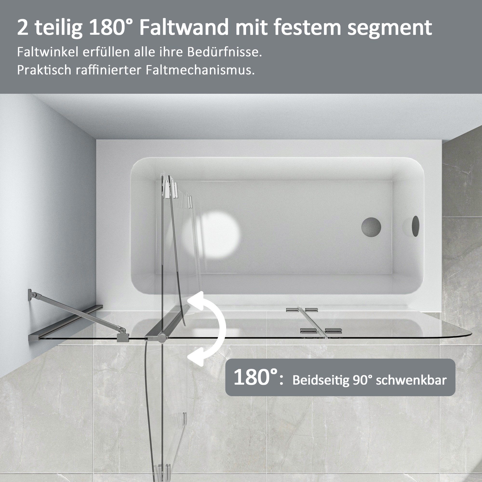Boromal Badewannenaufsatz 160x140 150x140 Duschabtrennung Badewanne günstig online kaufen