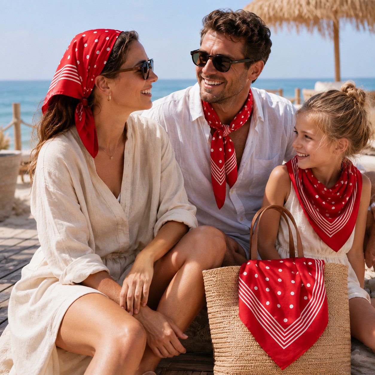 Betz Halstuch 3 Stück Nickitücher Hexentücher XXL Größe 70x70 cm Bandana Kopftuch, (Set, 3-St), Halstuch Trachtentuch 100% Baumwolle Punkte Farbe rot