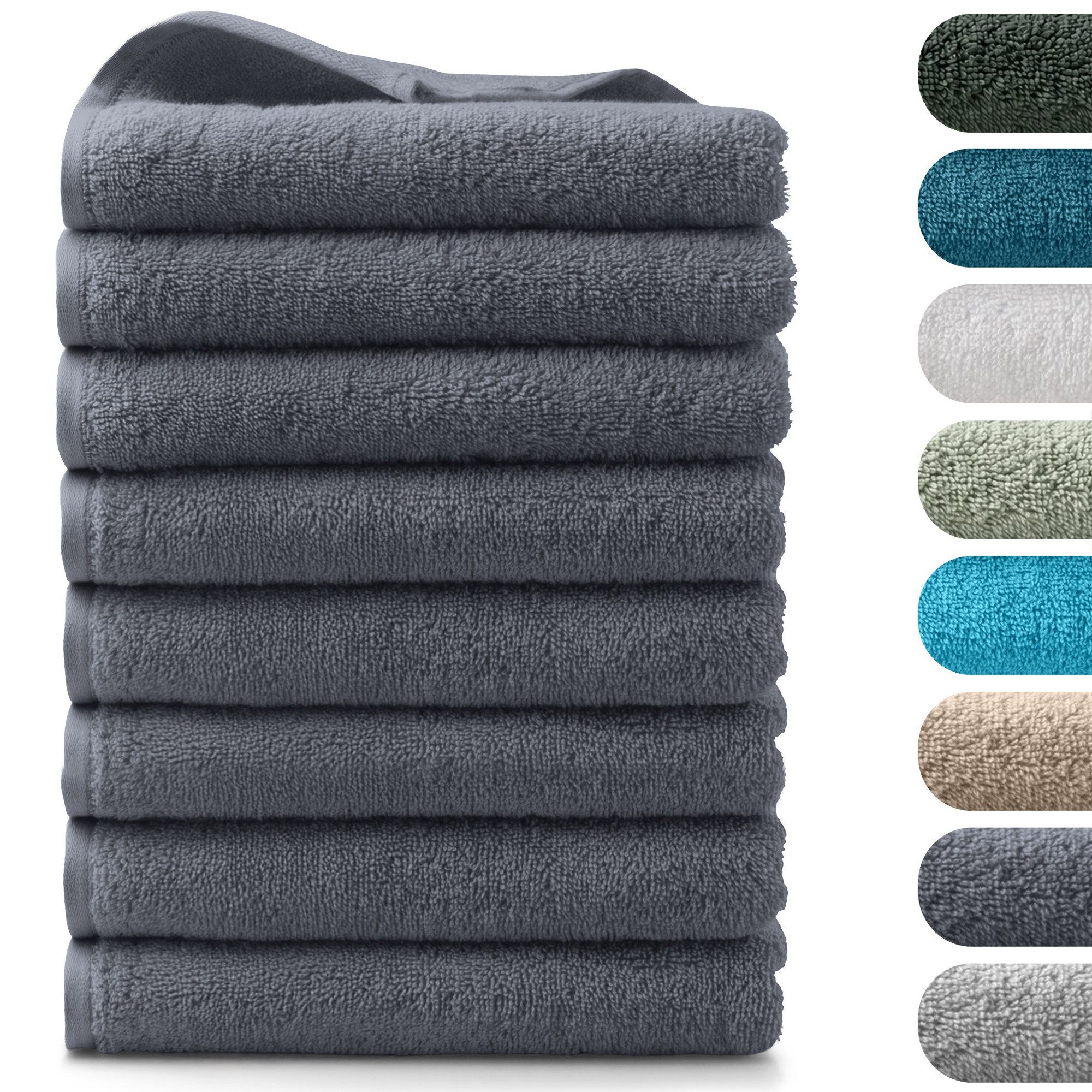 BARBONS Handtücher Set – 8-tlg Handtuch Set 50 x 100 cm für Badezimmer, Gäste & Alltag, (8-St), Walkfrottee, 100% Baumwolle, saugstark, weich