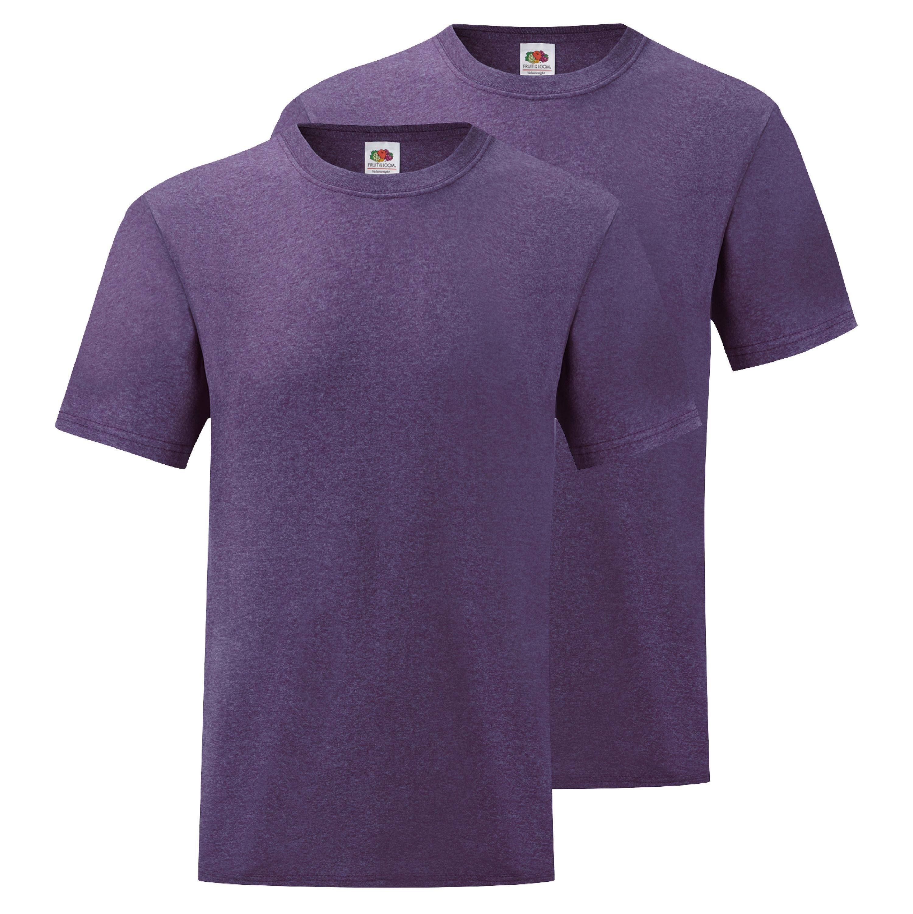 Fruit of the Loom Rundhalsshirt Valueweight T-Shirt violett meliert